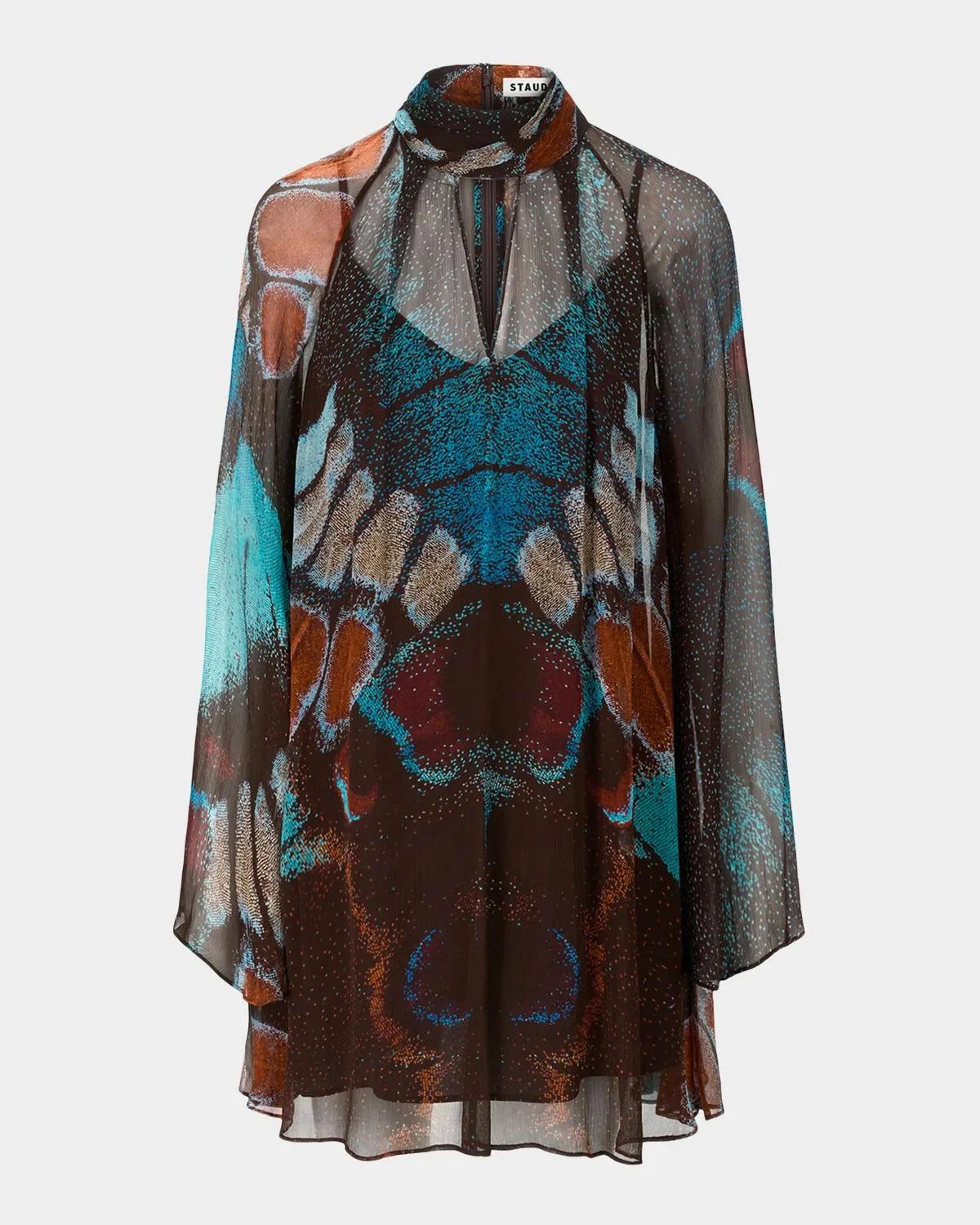 Esther Butterfly High-Neck Mini Dress - 1