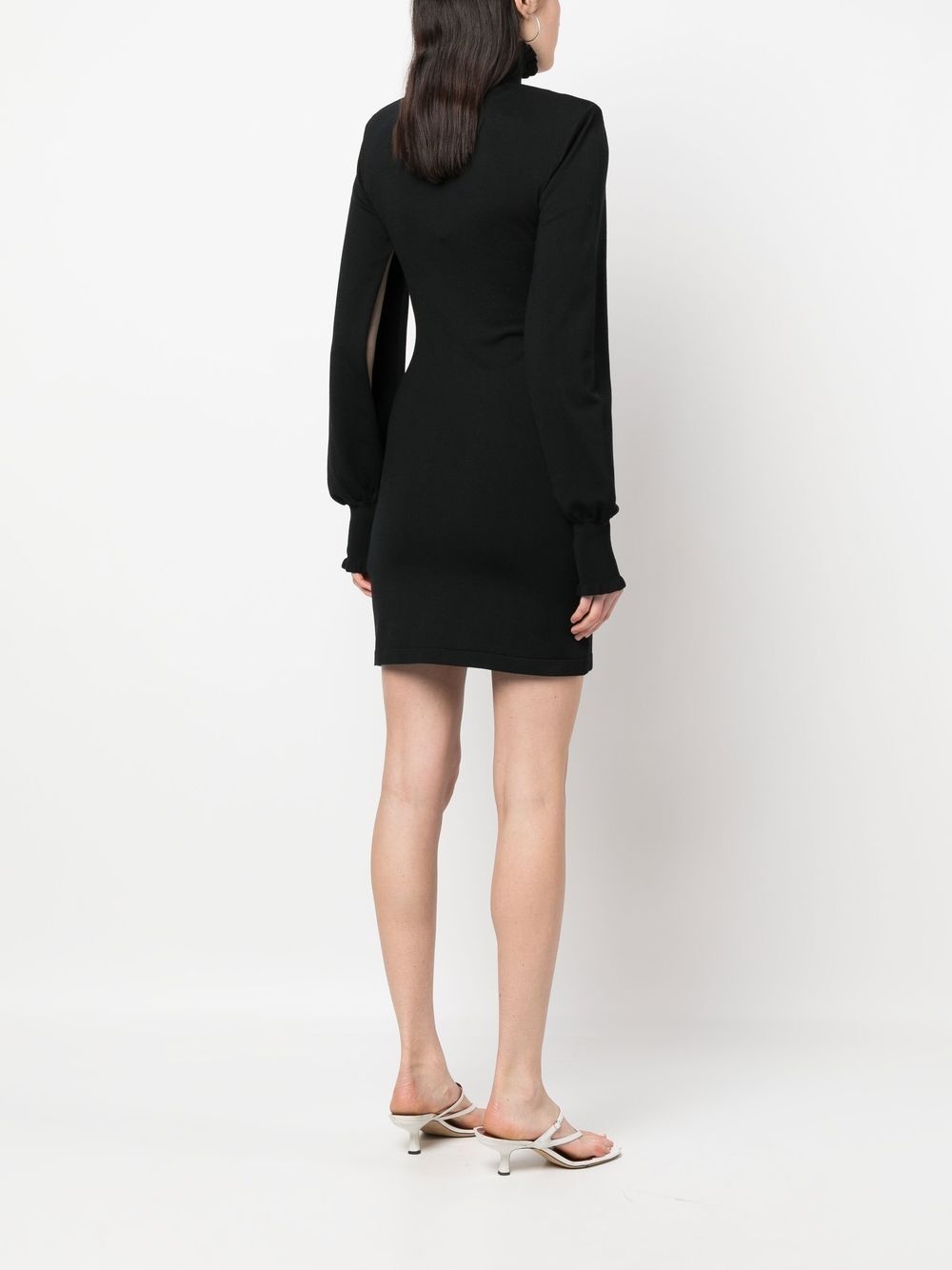 high-neck long-sleeve dress - 4