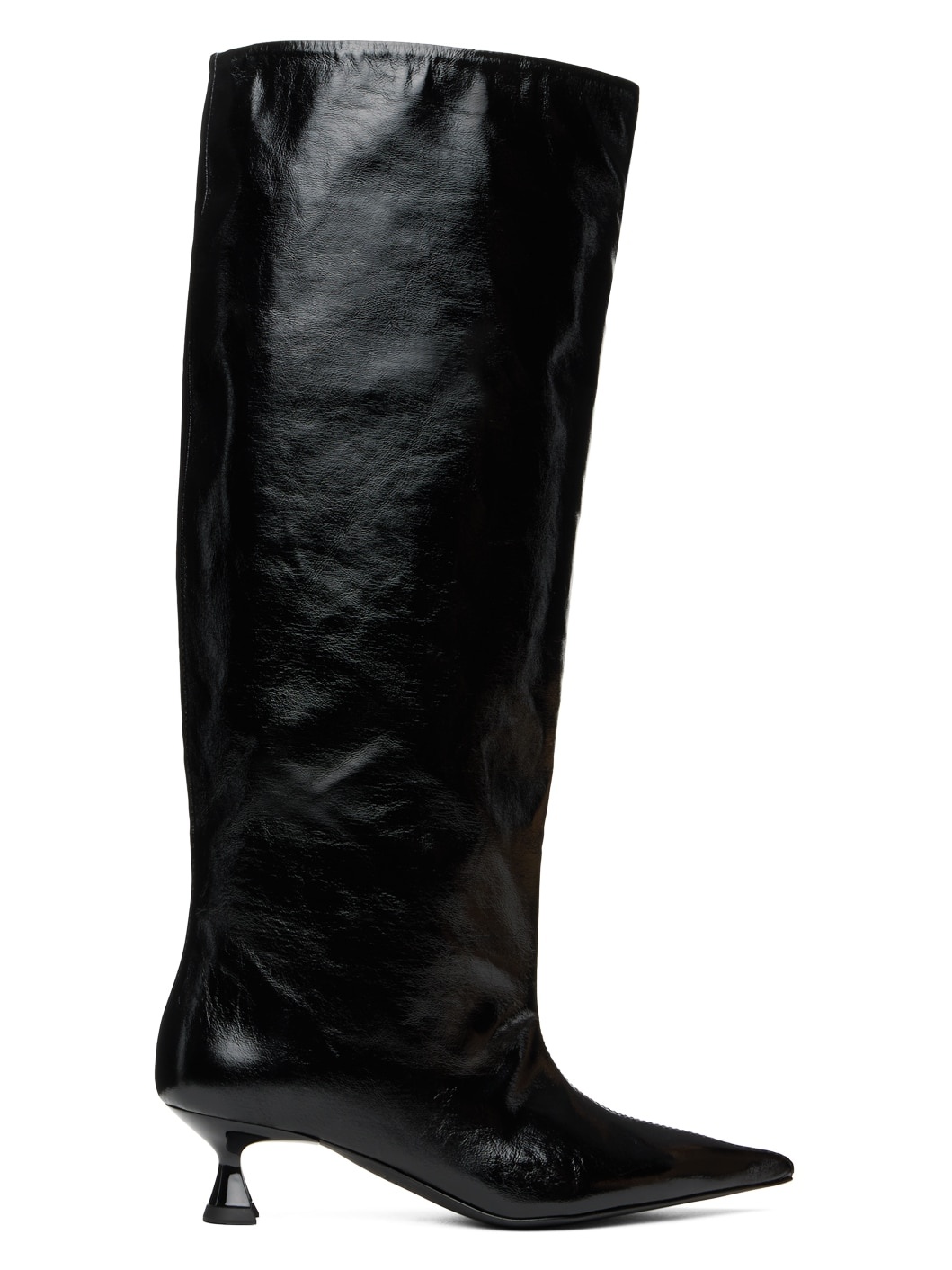 Black Soft Slouchy High Shaft Boots - 1