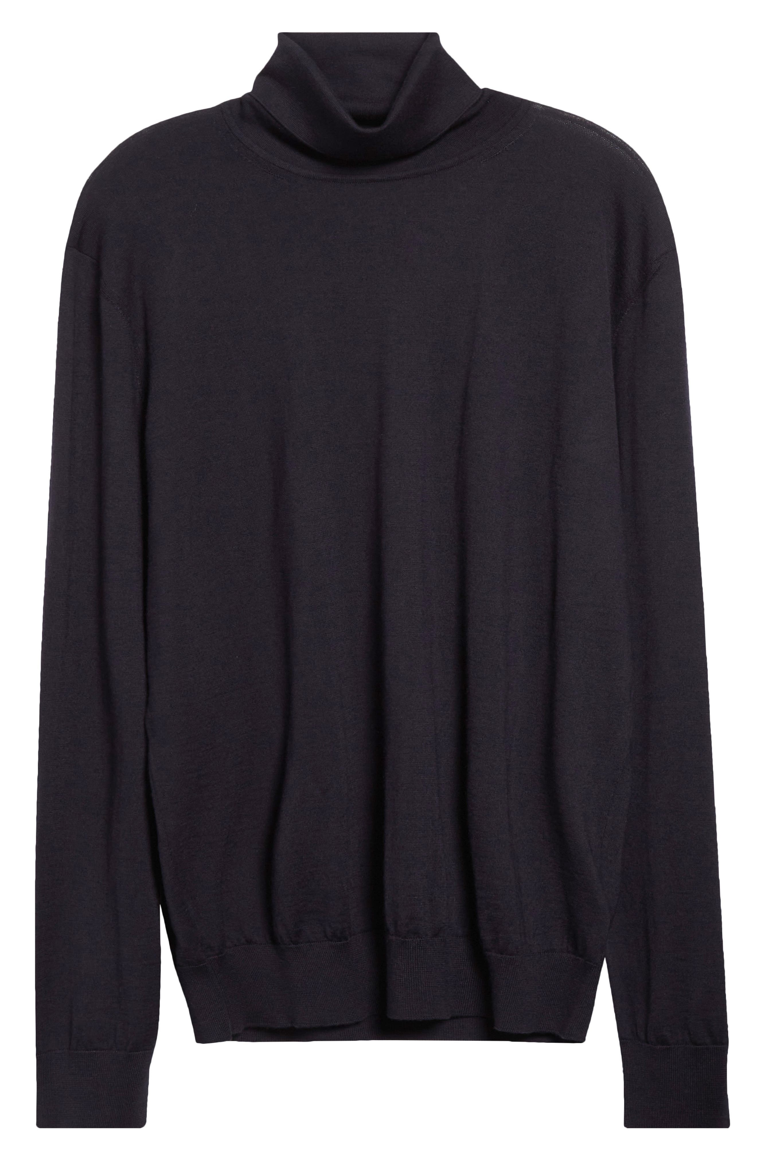 ZEGNA Casheta Cashmere & Silk Turtleneck Sweater in Navy at Nordstrom - 5