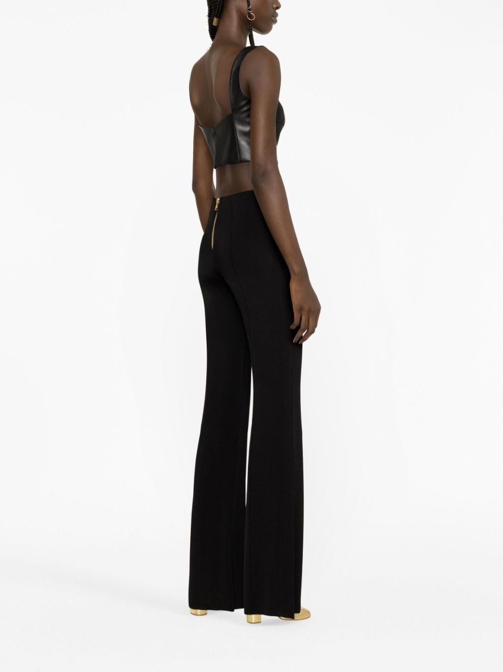 double-button flared trousers - 5