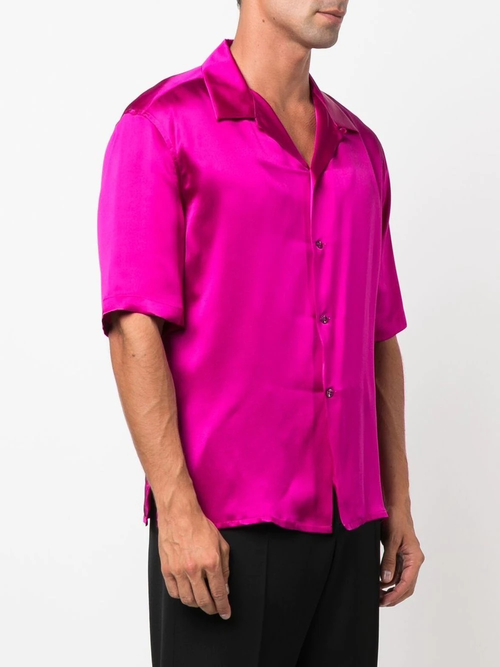 Cuban-collar silk shirt - 3