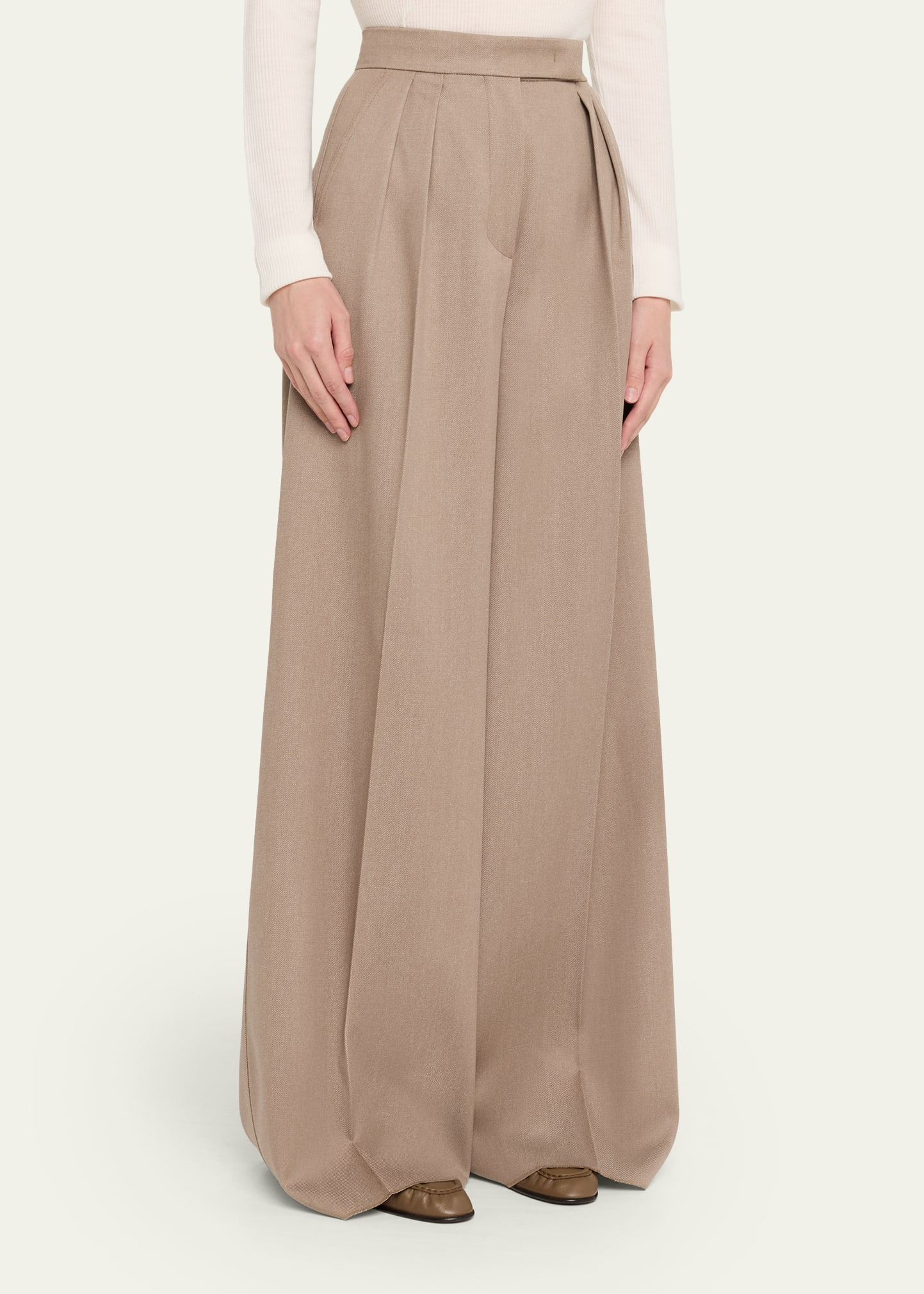 Baden Pleated Wide-Leg Wool Pants - 4