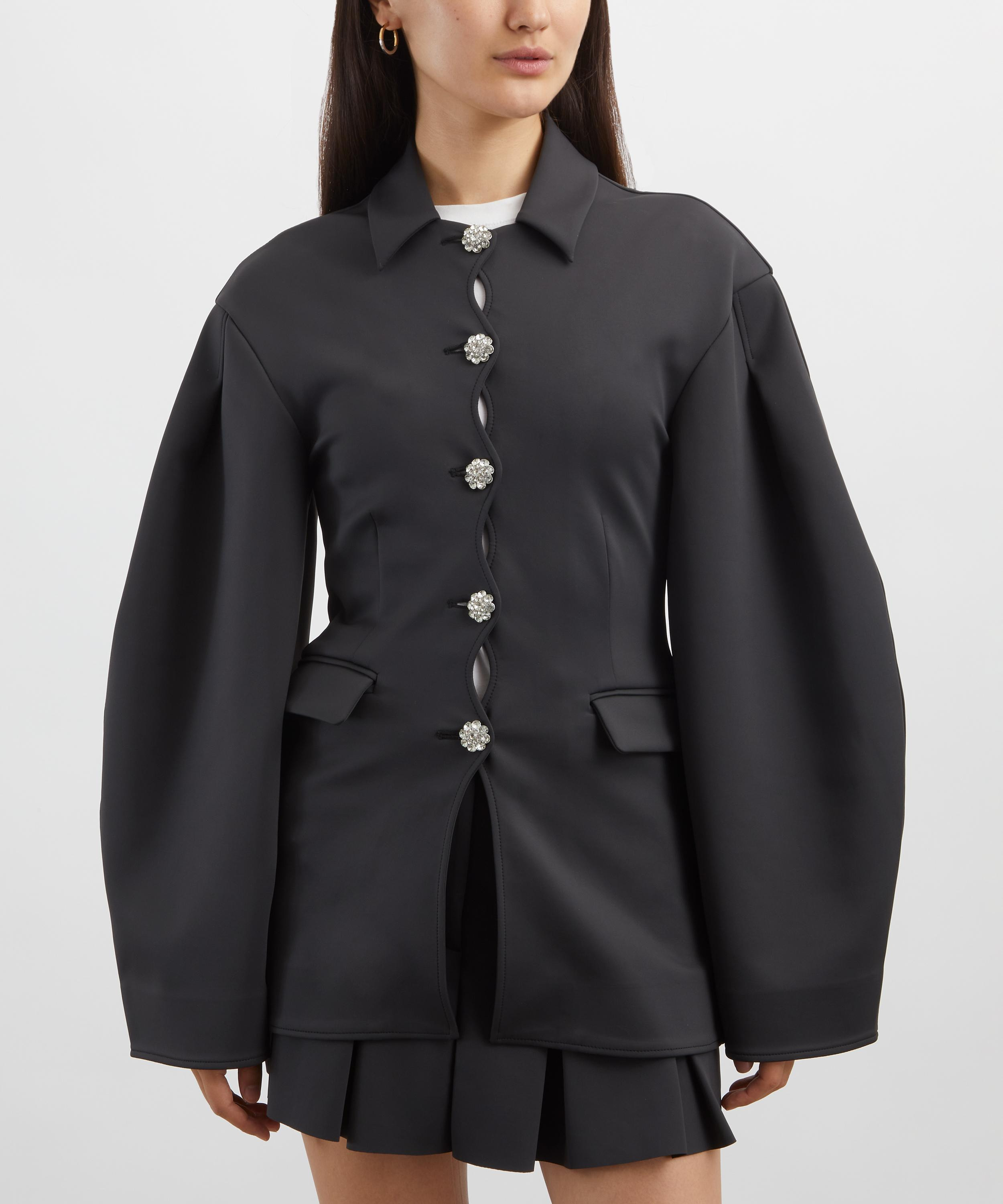 Black Structured Neoprene Jacket - 3