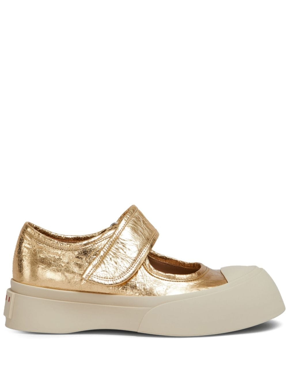 metallic-effect platform sneakers - 1