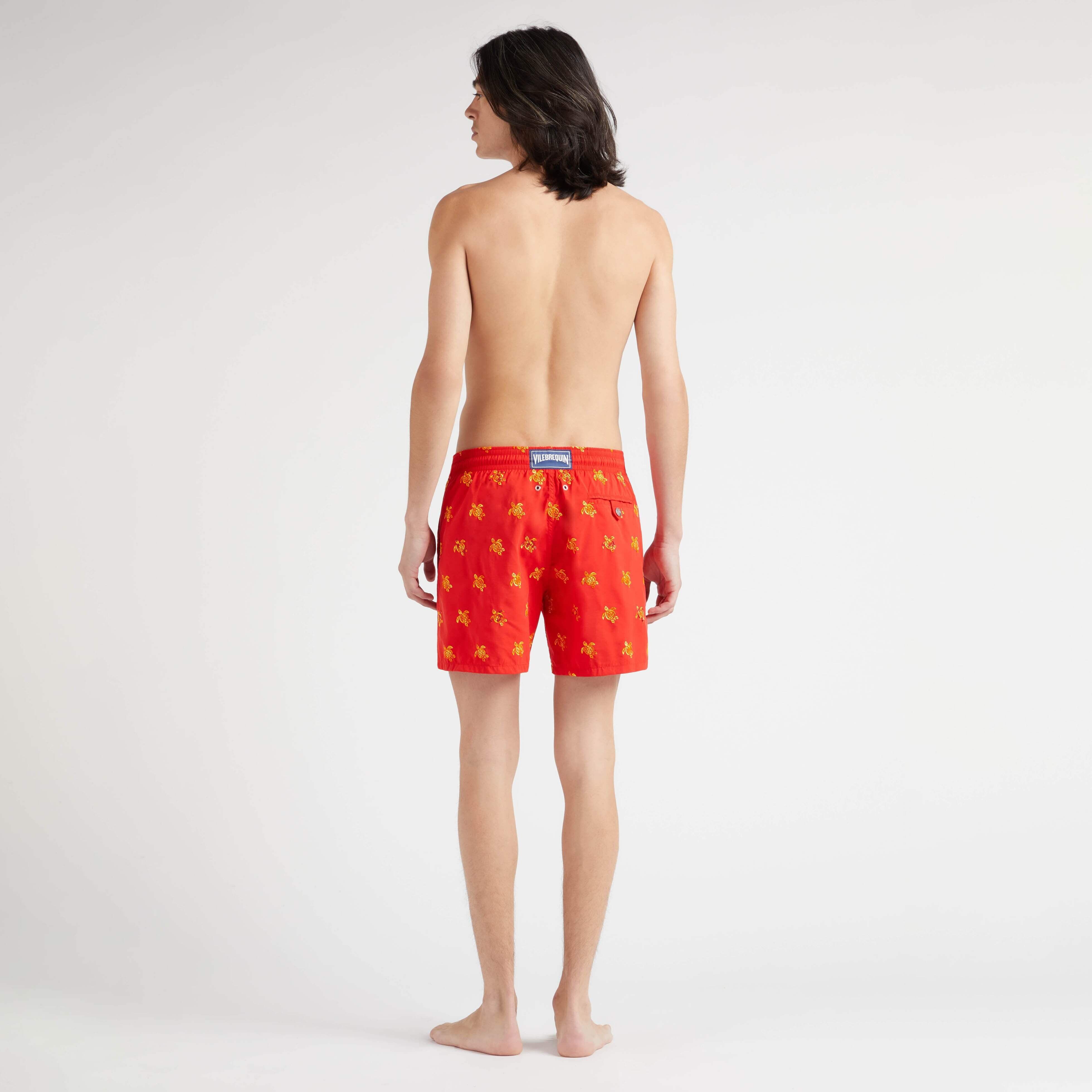 Men Swim Trunks Embroidered Micro Ronde des Tortues Diagonale - Limited Edition - 4