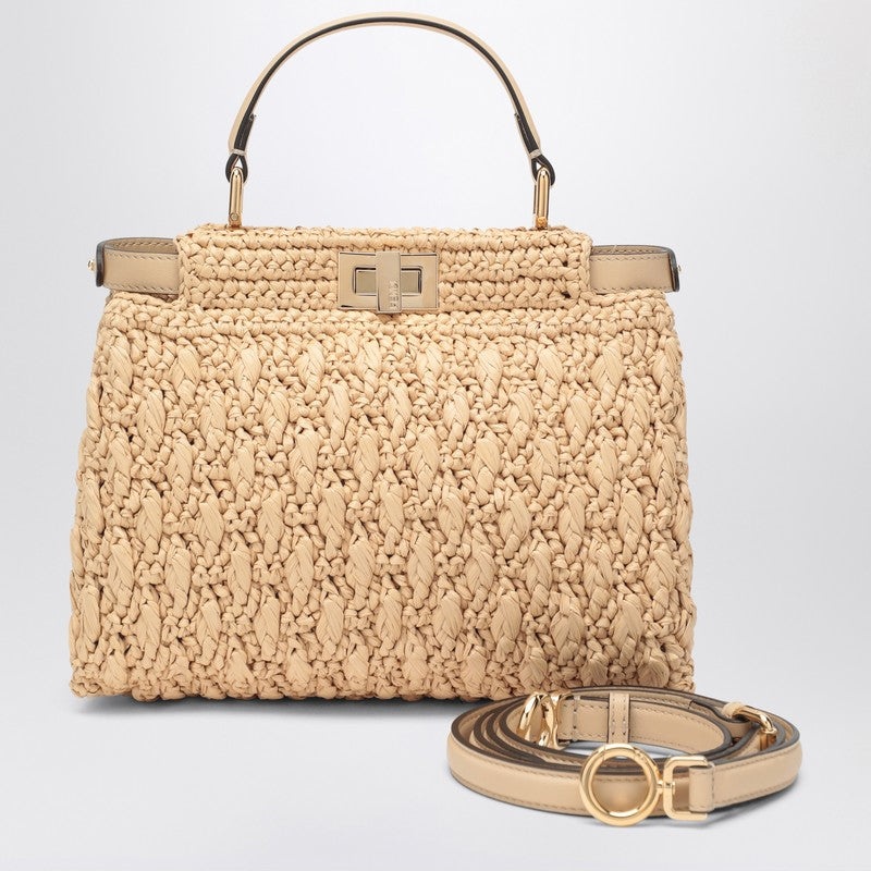 Fendi Peekaboo Mini Bag In Beige Crochet Women - 1