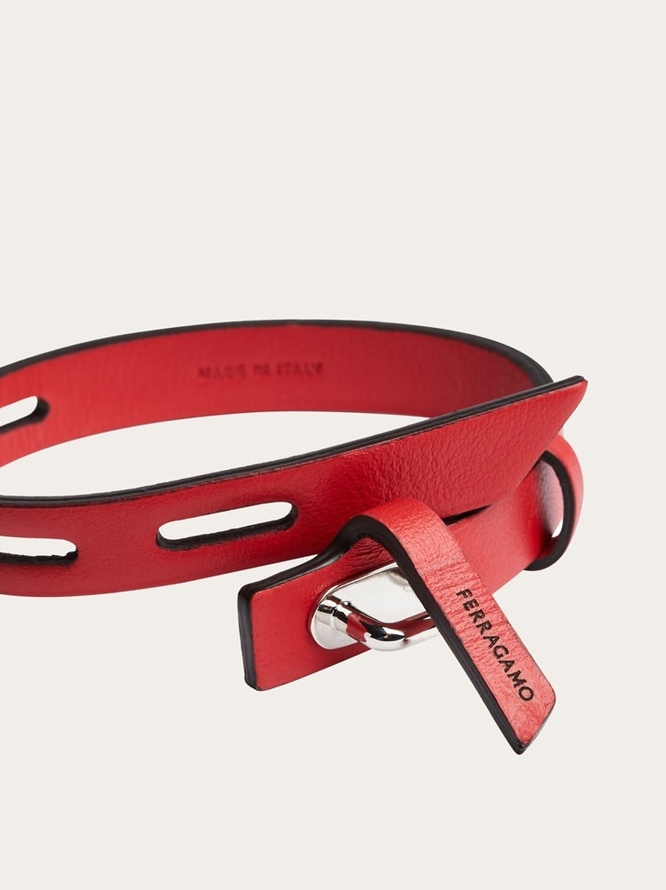 LEATHER BRACELET WITH EYELETS - 4