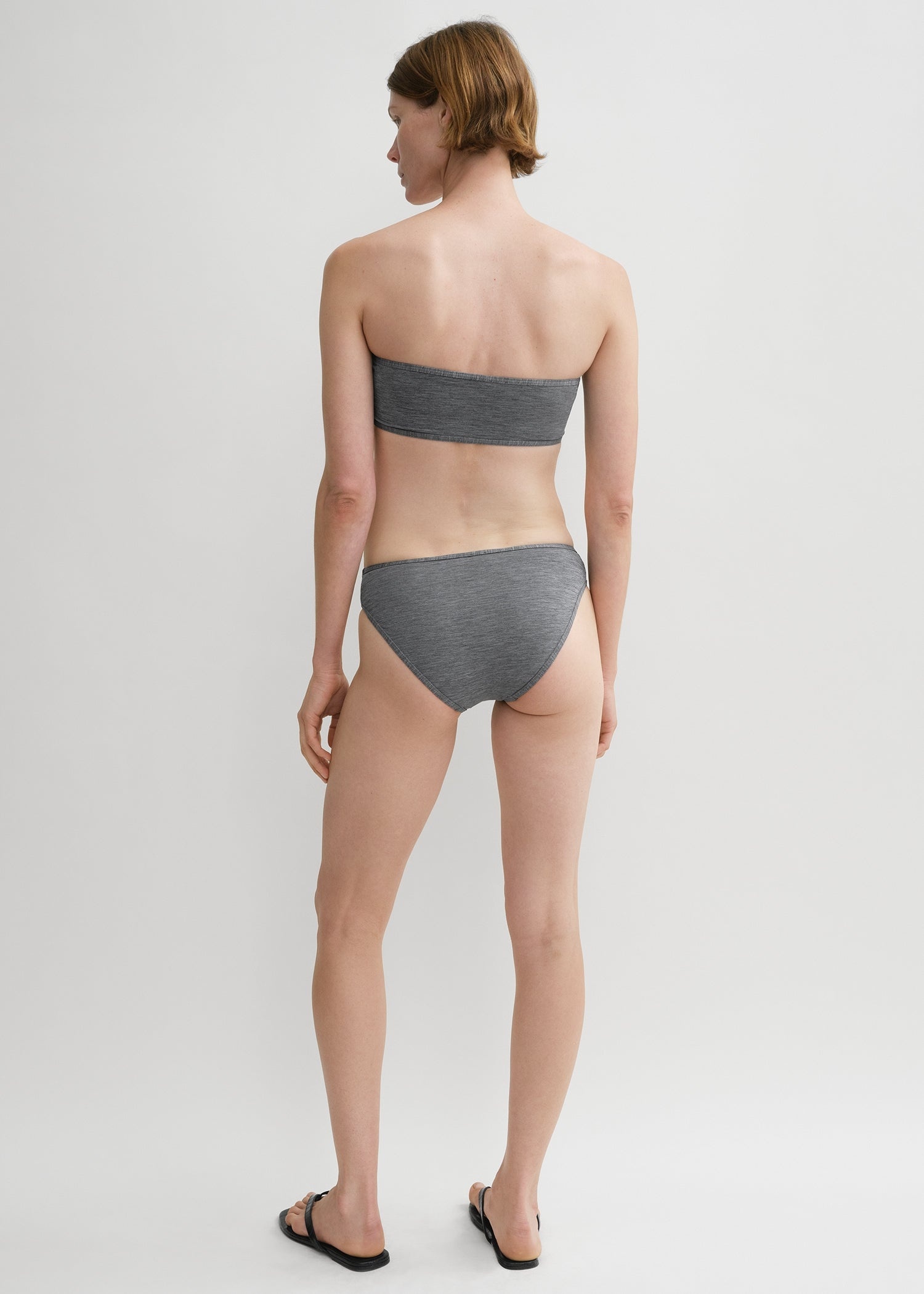 Binding-edge bikini top grey melange - 4