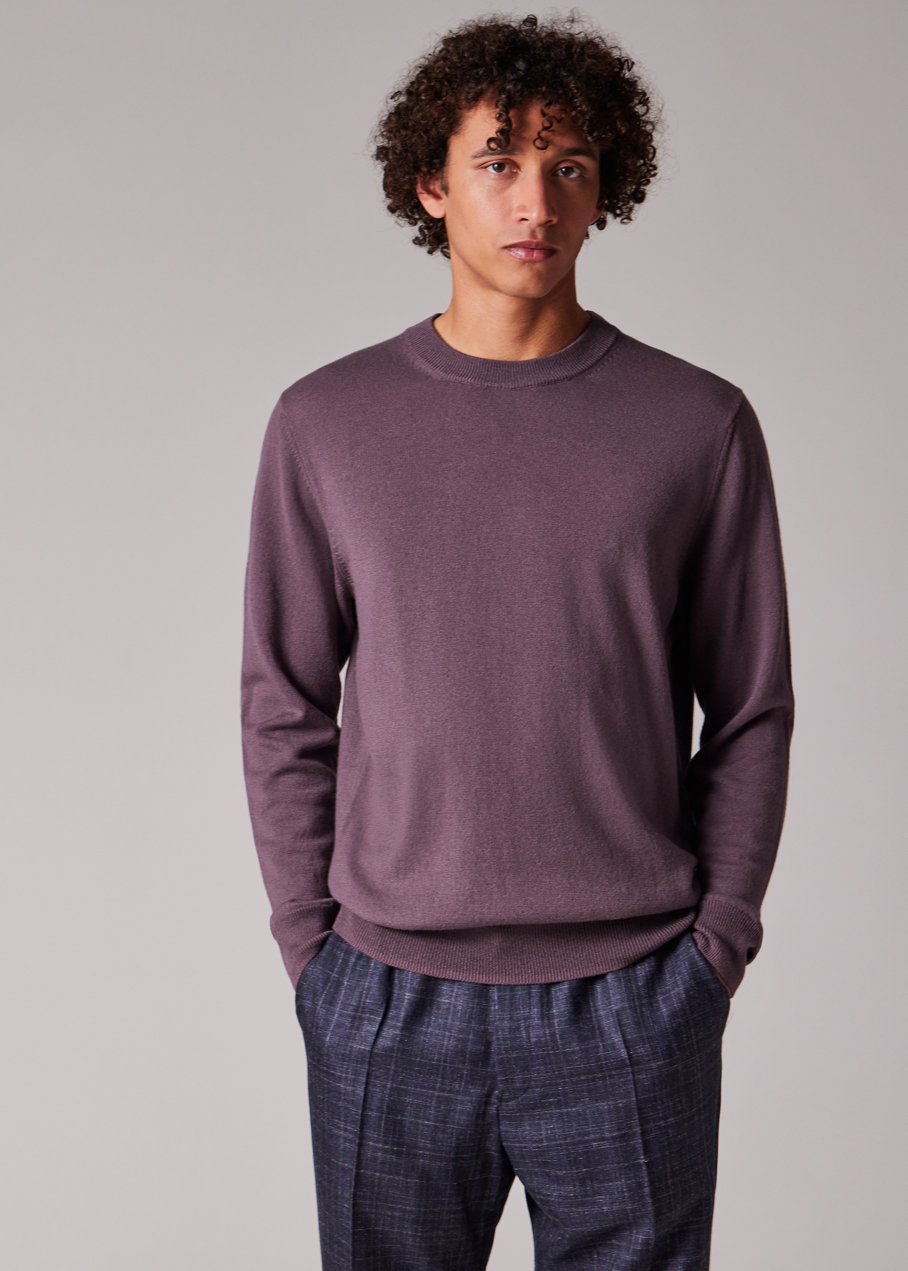 Mauve Cashmere Crew Neck Sweater - 3