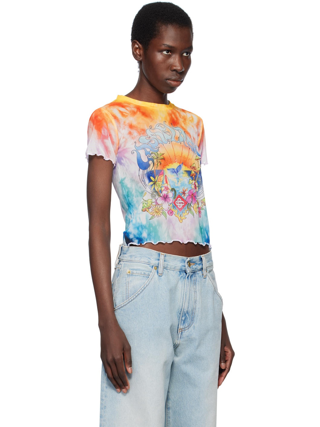 Multicolor Surf Trip Tie Dye Mesh T-shirt - 2