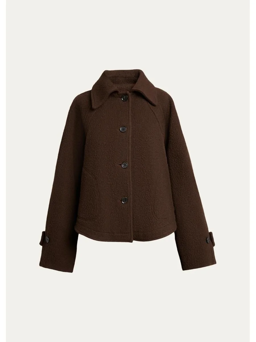 Clarice Single-Breasted Casentino Wool Jacket - 1