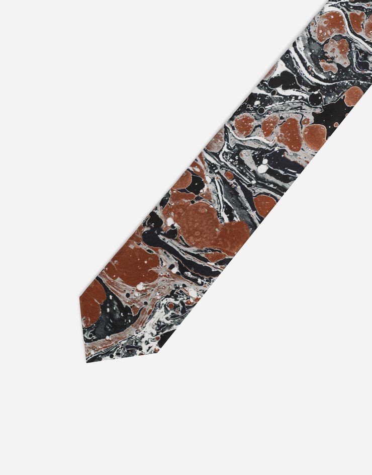 6-cm silk blade tie with marbled print - 3