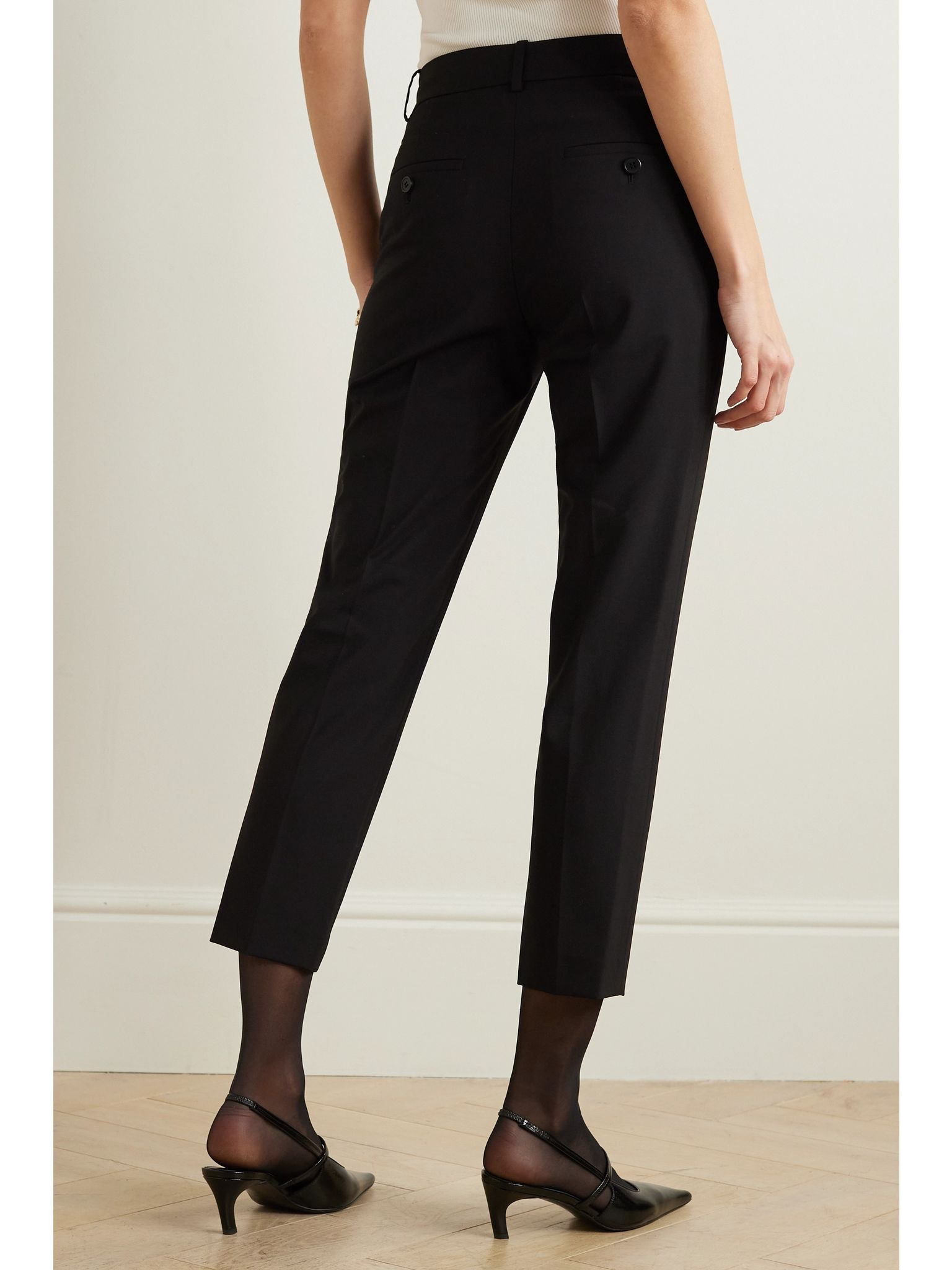 Treeca 2 cropped wool-blend slim-leg pants Black - 3