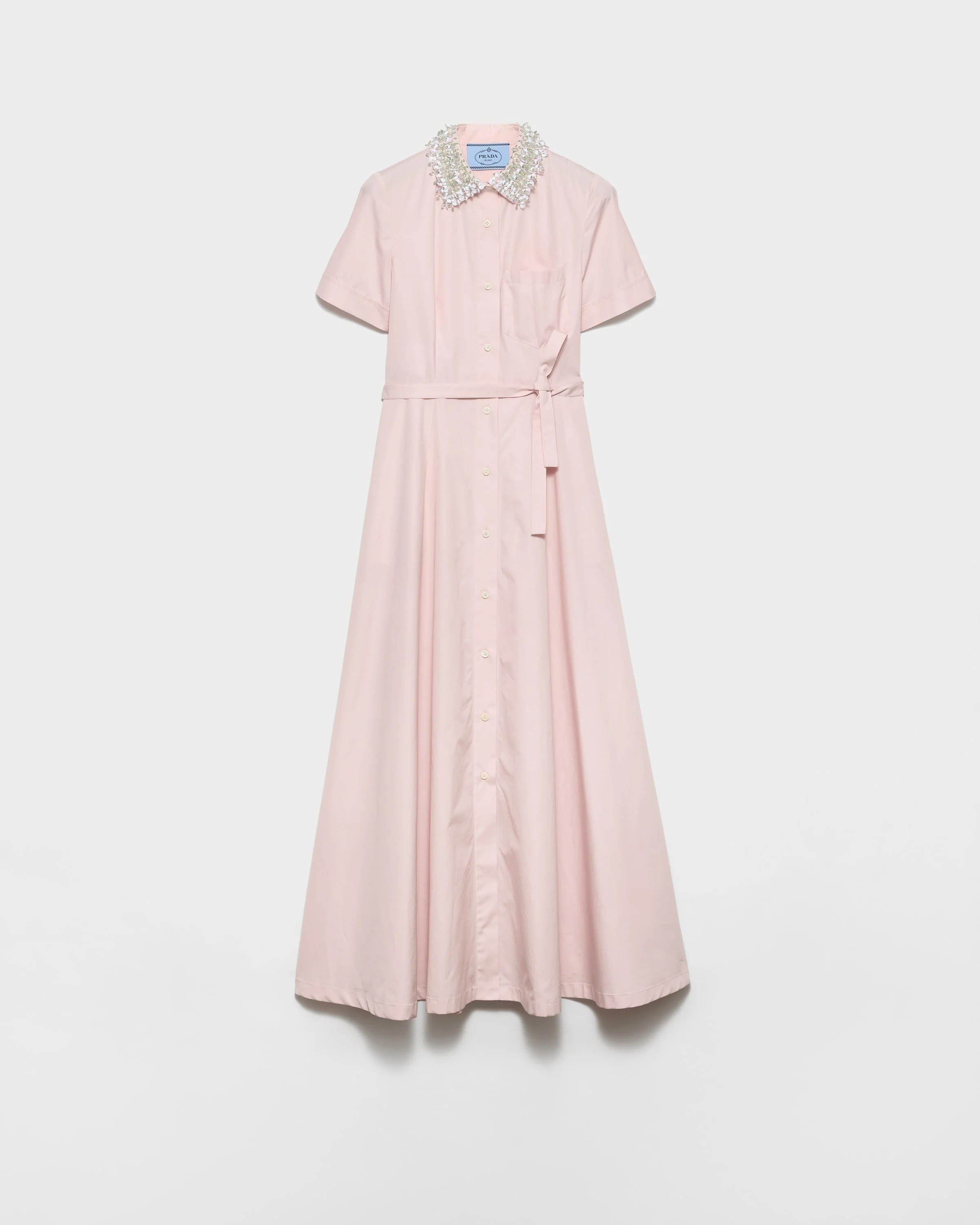 Embroidered poplin shirt dress - 1