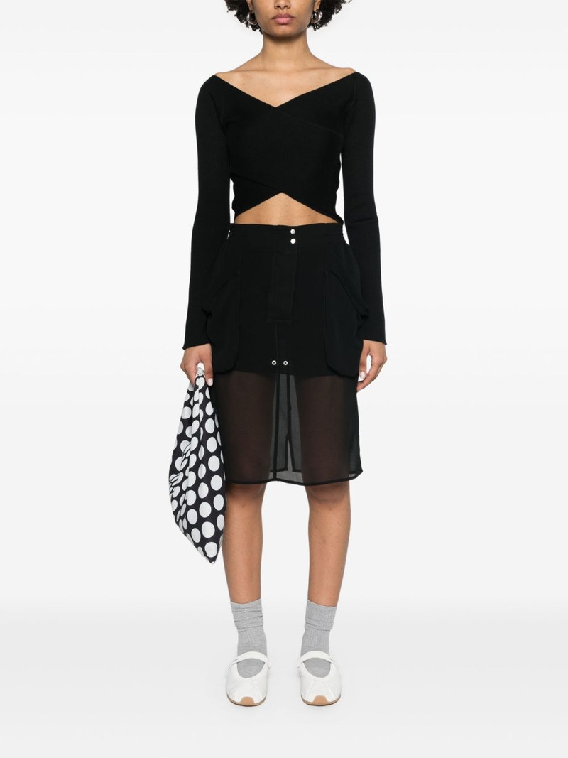 PINKO sheer-panels midi skirt outlook