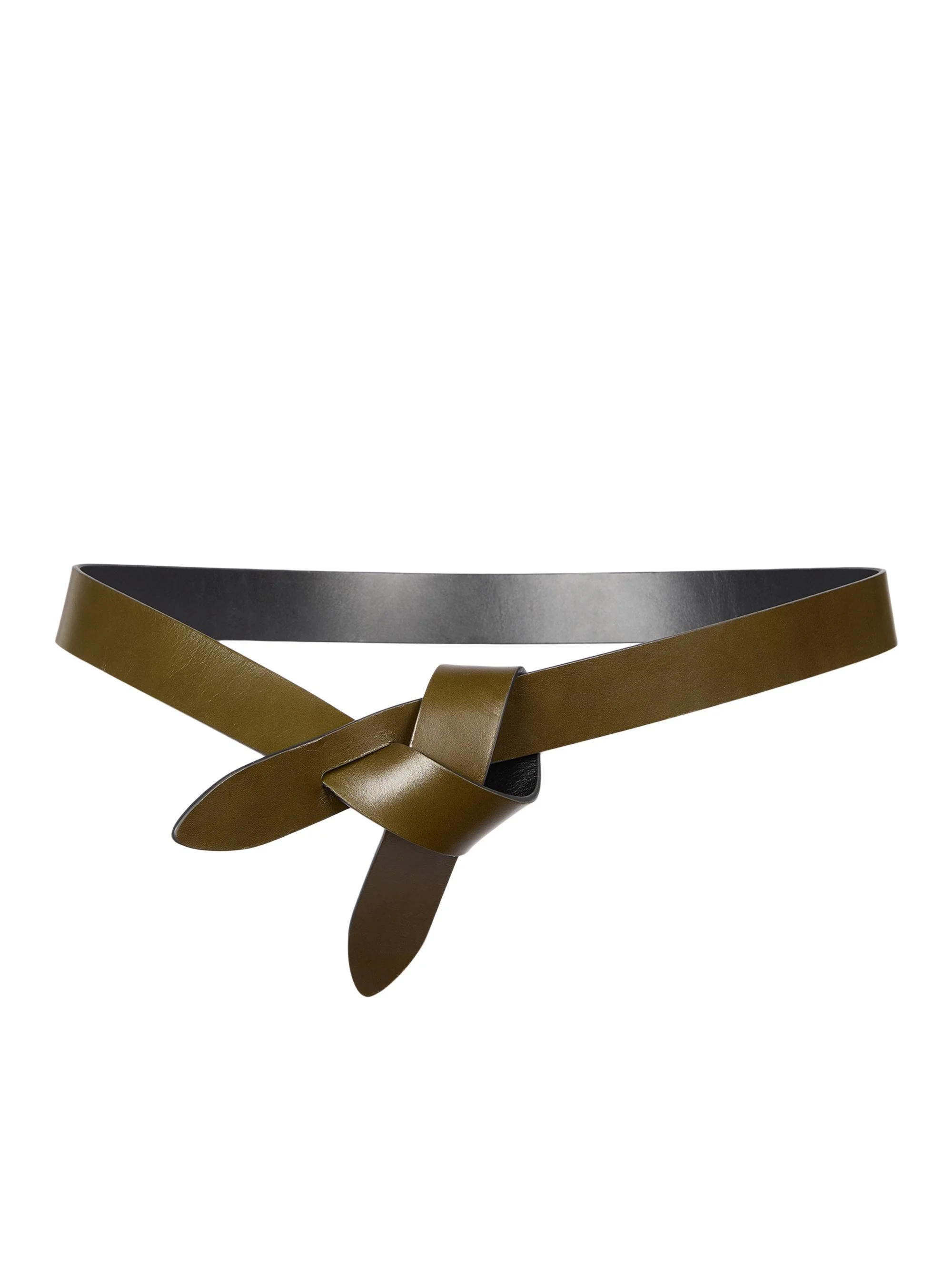 Women's Lecce Leather Wrap Belt - Khaki Black - 1