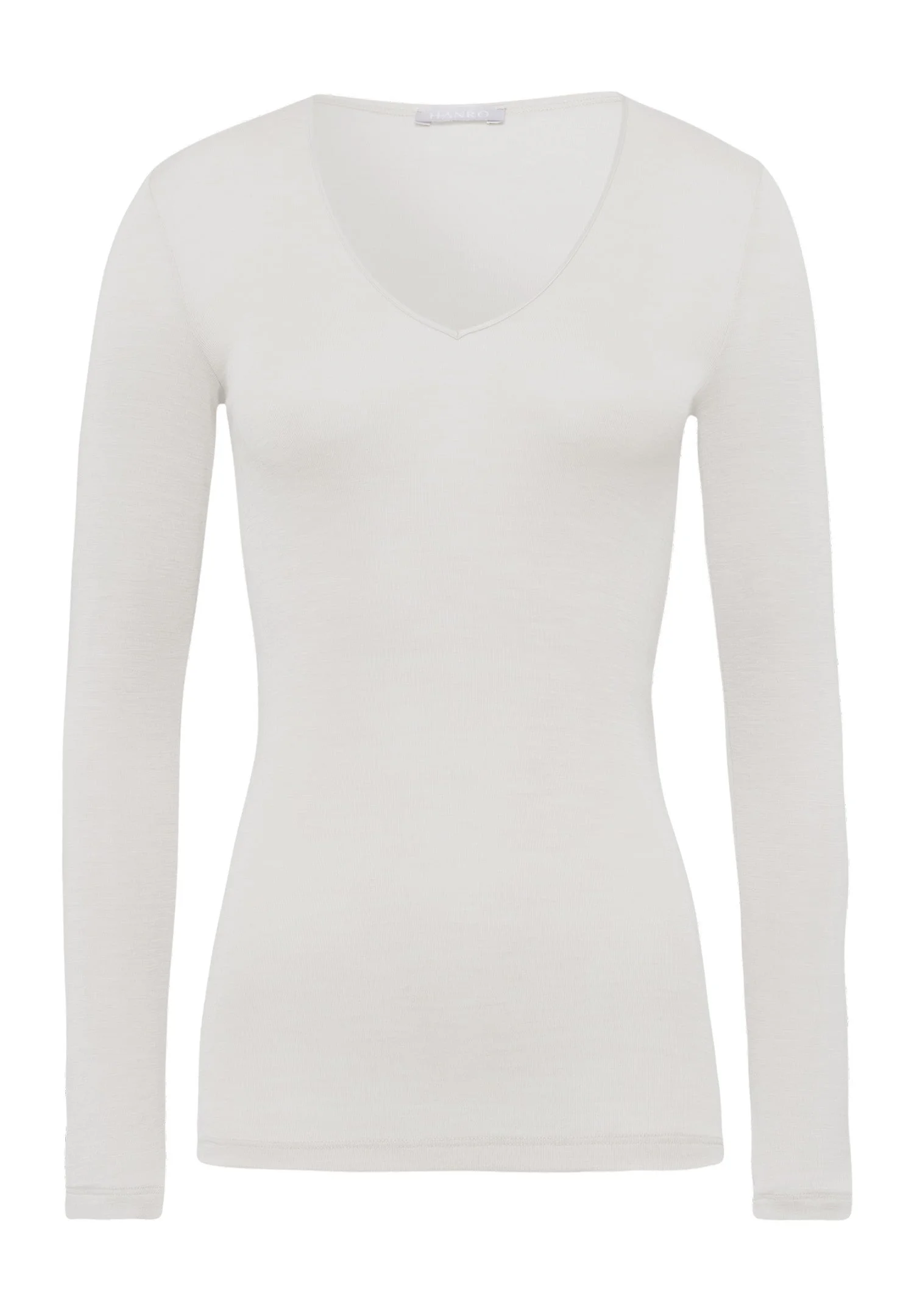 Woolen Silk W Wool And Silk V-Neck Fitted Top - 1