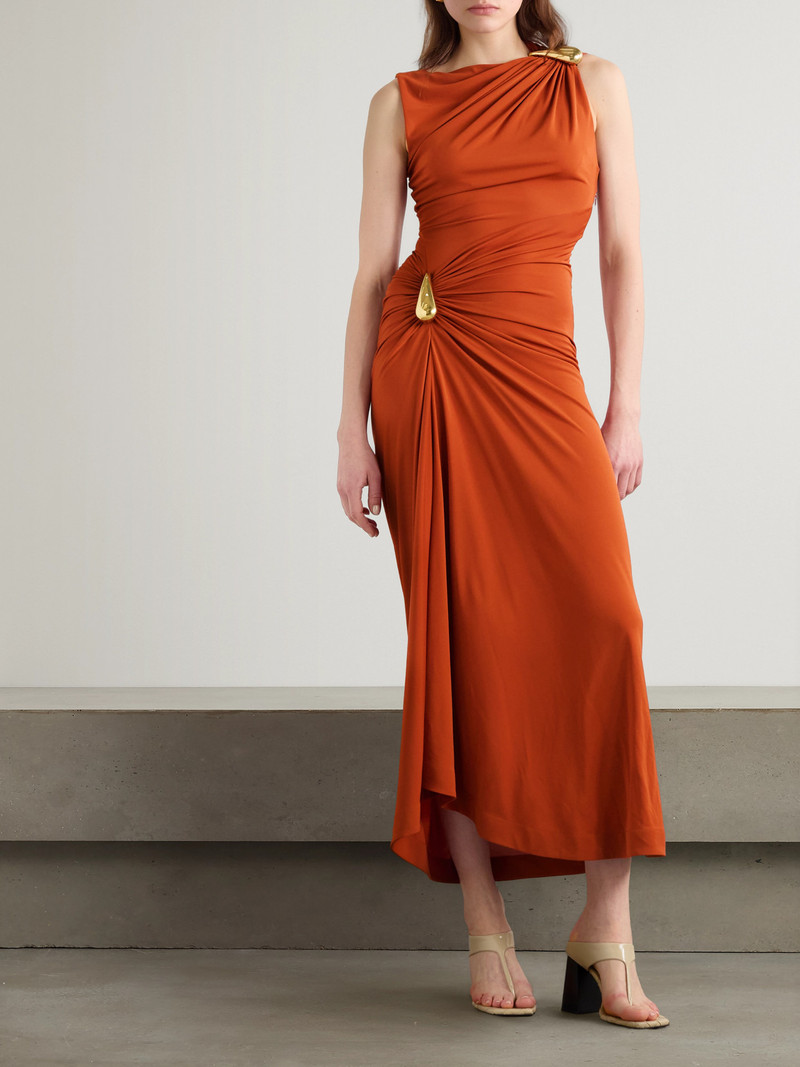 Bottega Veneta Gathered Embellished Crepe-jersey Maxi Dress outlook
