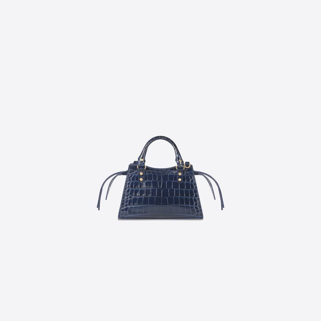 Women's Neo Classic Mini Handbag Crocodile Embossed in Navy - 2