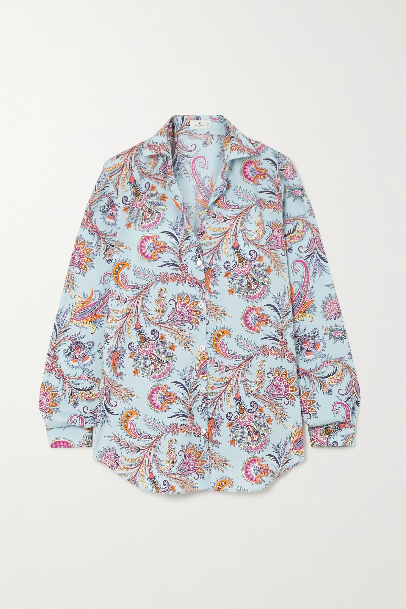 Paisley-print cotton-blend Oxford shirt - 1