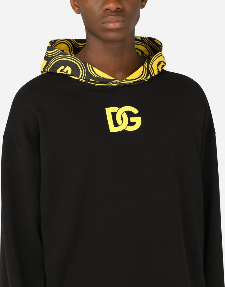 Jersey hoodie with DG print - 4