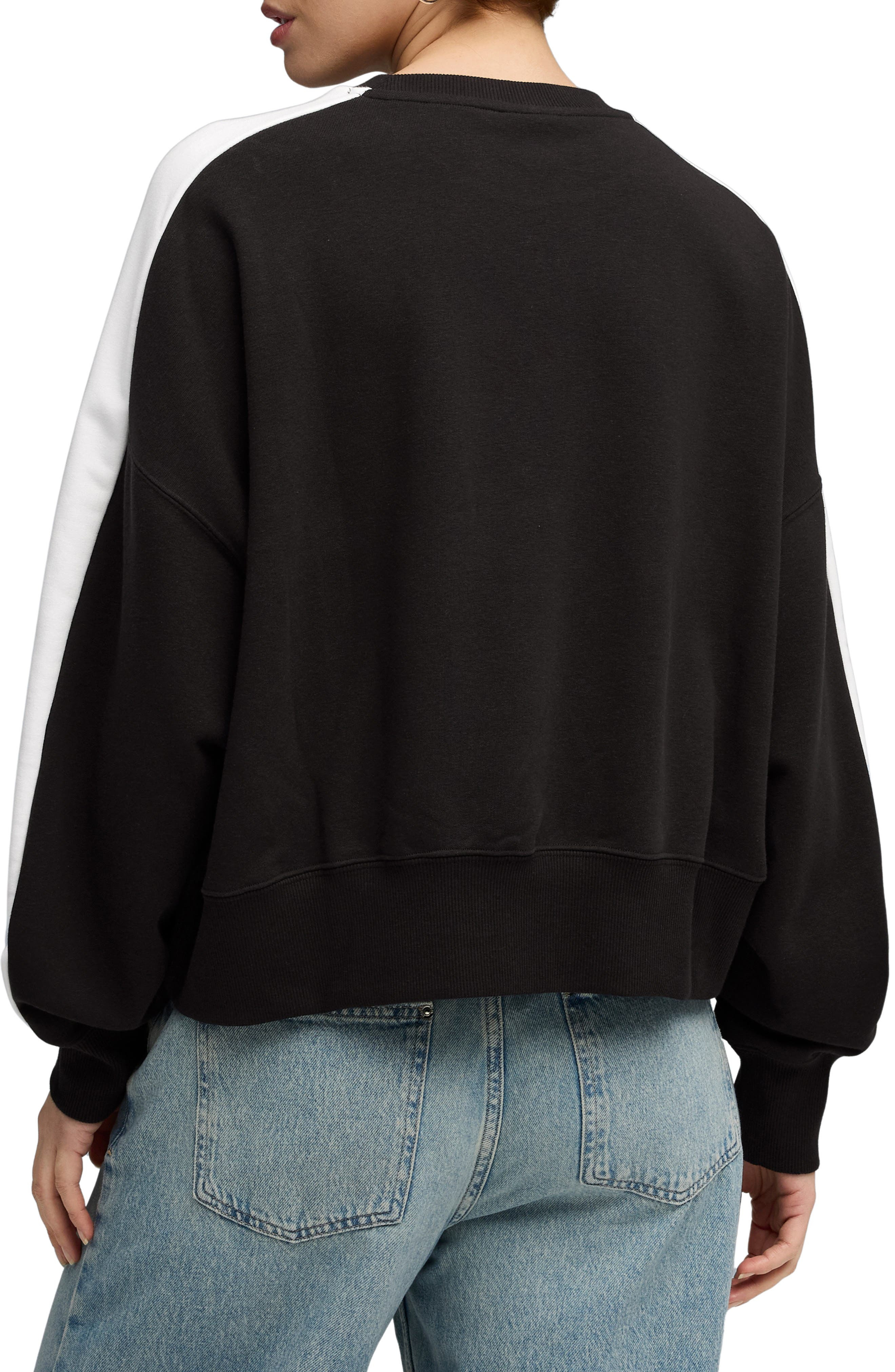 PUMA T7 Oversize Crewneck Sweatshirt in Puma Black at Nordstrom - 2