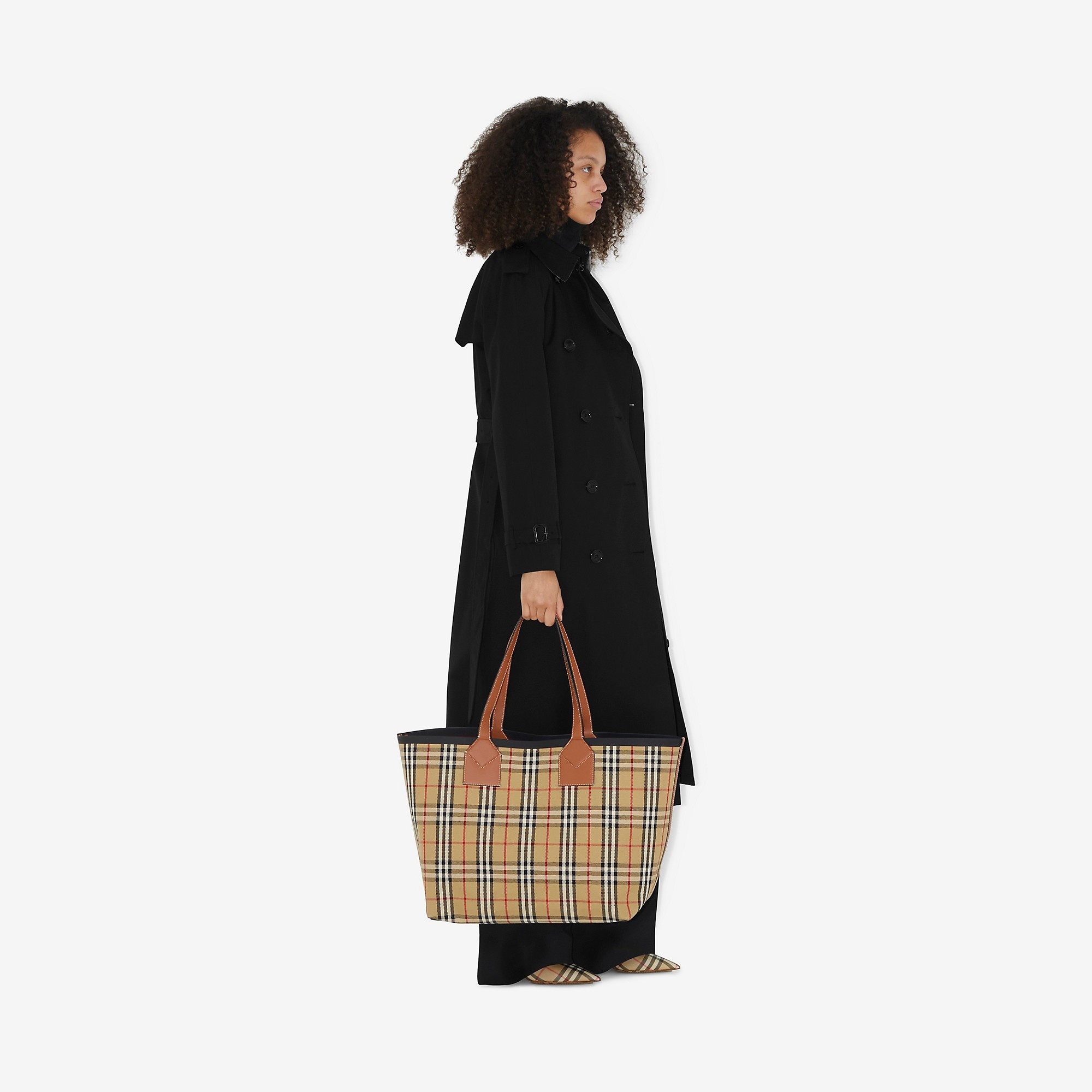 Check Cotton Large London Tote Bag - 2