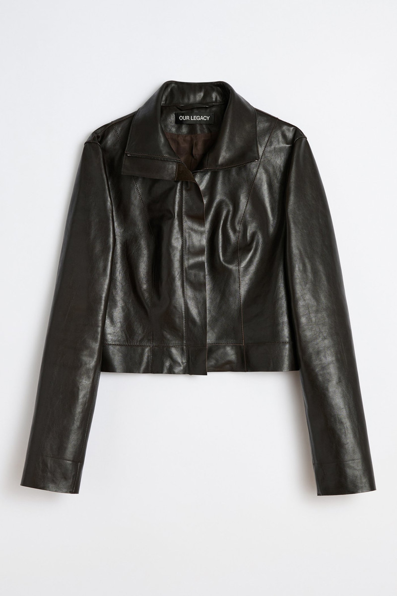 Concealed Jacket Umber Brown Fluid Calfskin 1