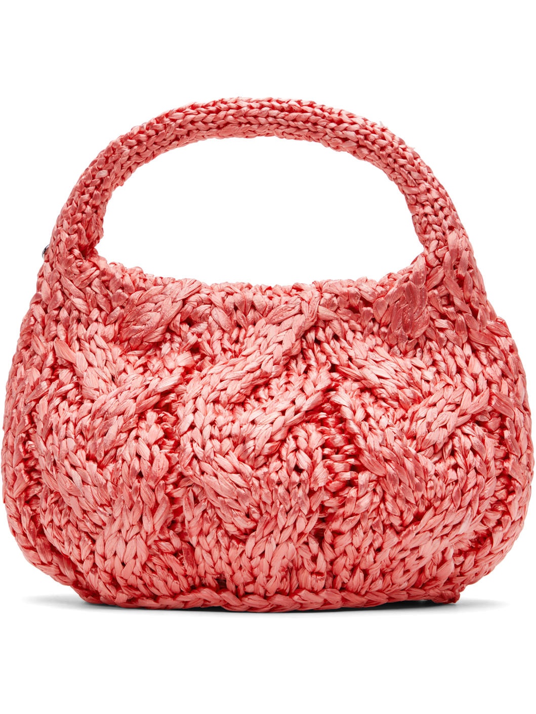 Pink Small Cable Knit Bag - 1