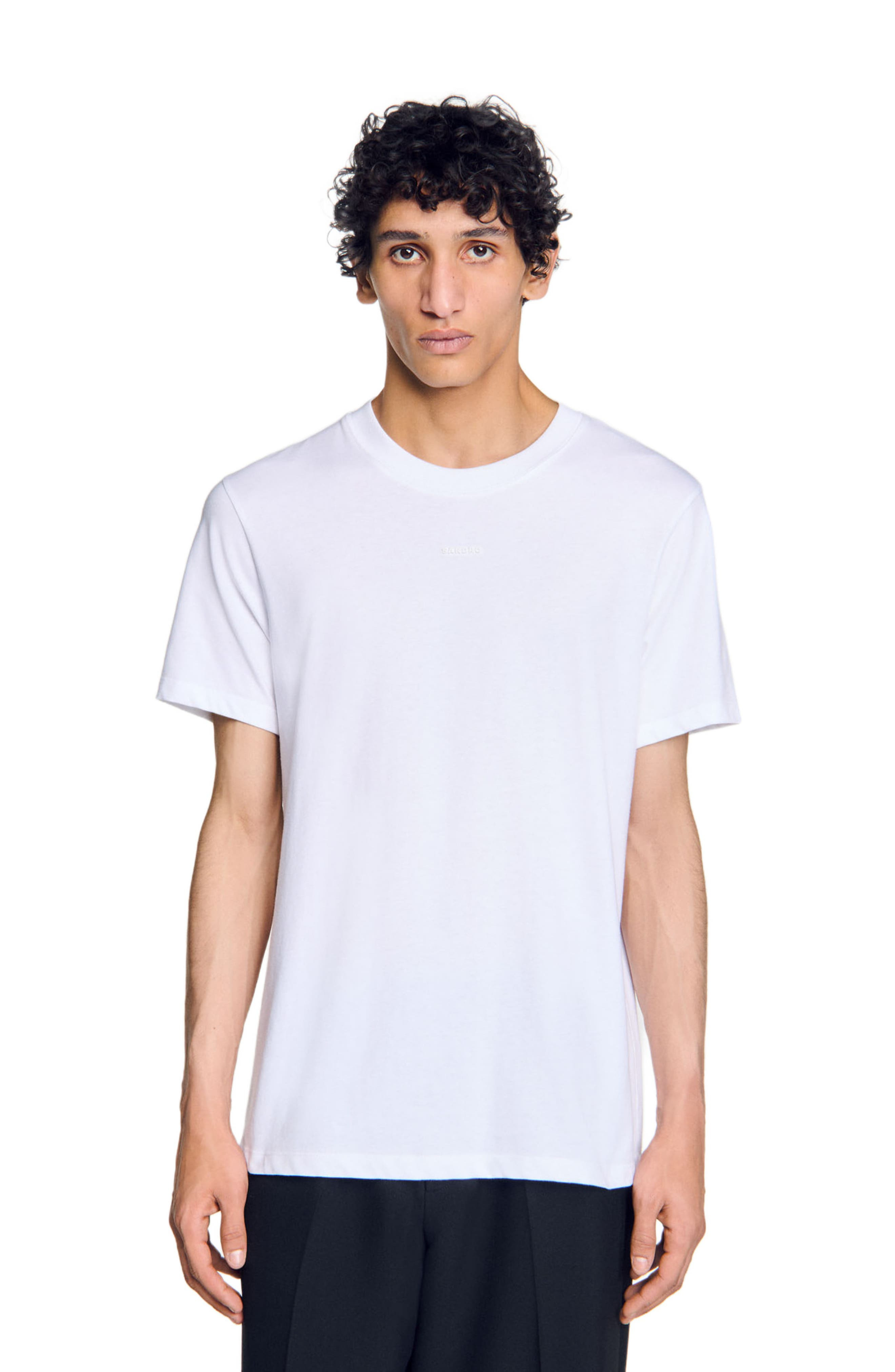 SANDRO Cotton T-shirt with logo in Optic White at Nordstrom - 3