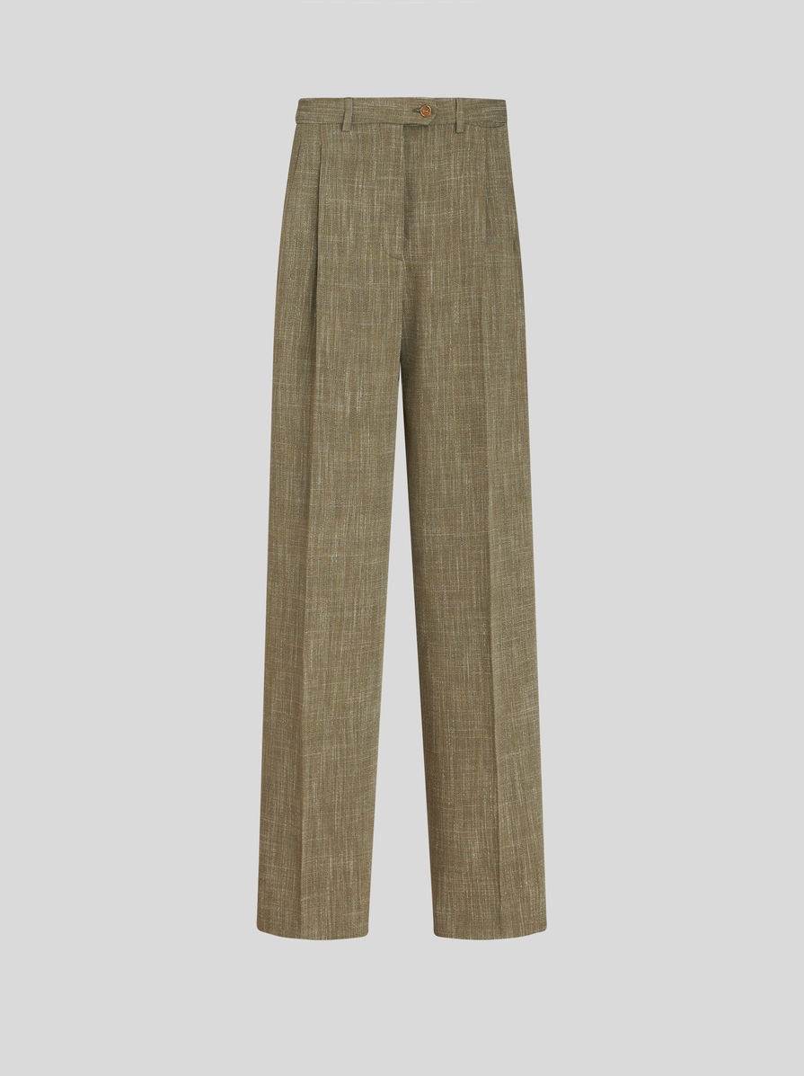 SLUB FABRIC TROUSERS - 1