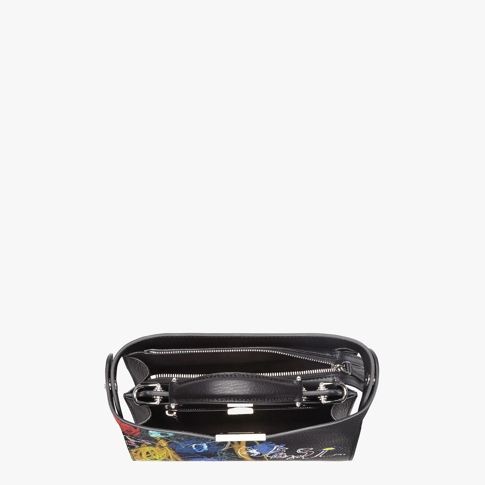Leather bag with multicolor print - 5