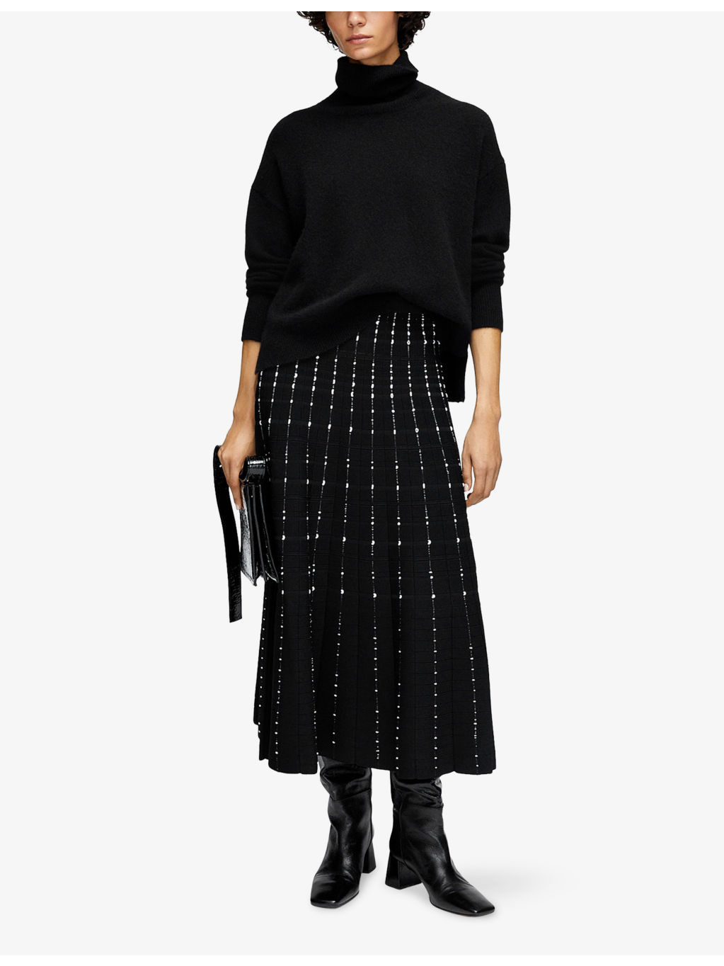 Fragmented Stripes Knitted Maxi Skirt - 2