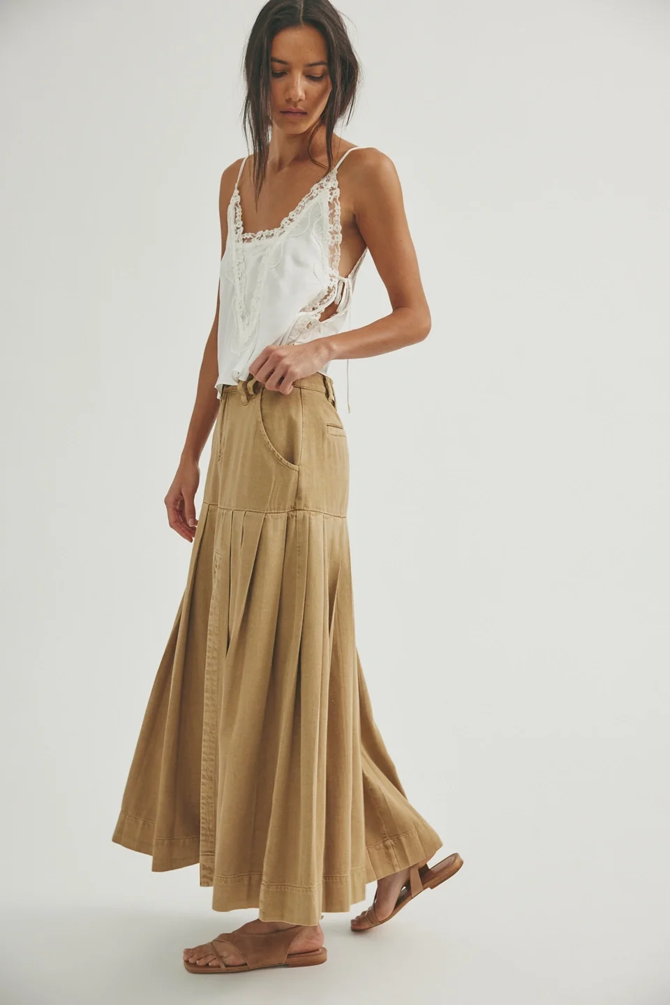 53rd Street Chino Maxi Skirt - 1