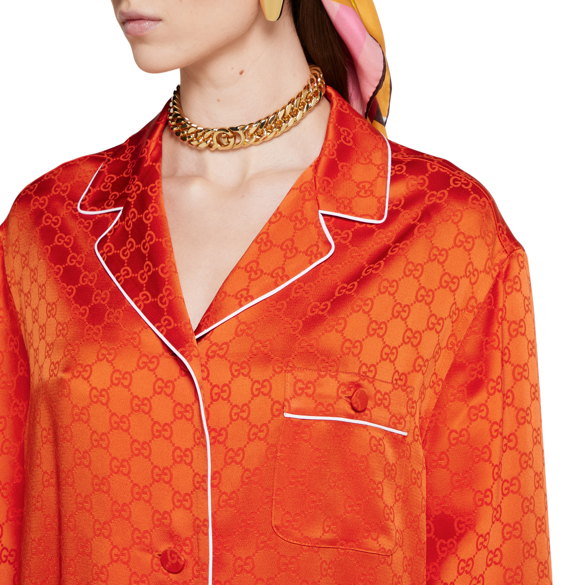 GG satin shirt - 5