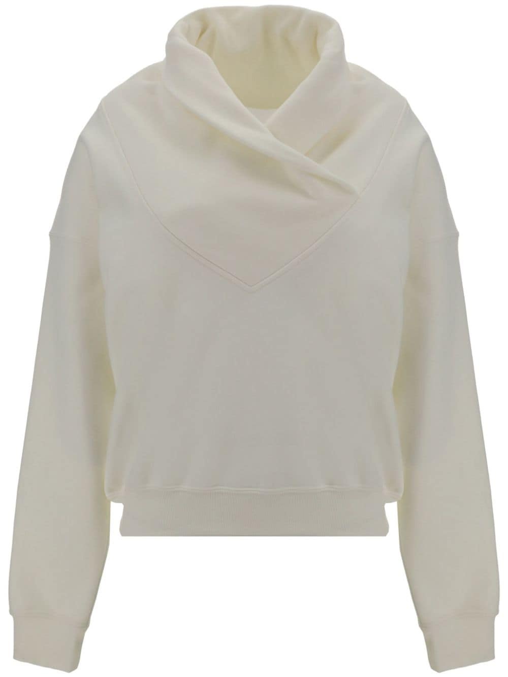 draped-detail cowl-neck sweatshirt - 1