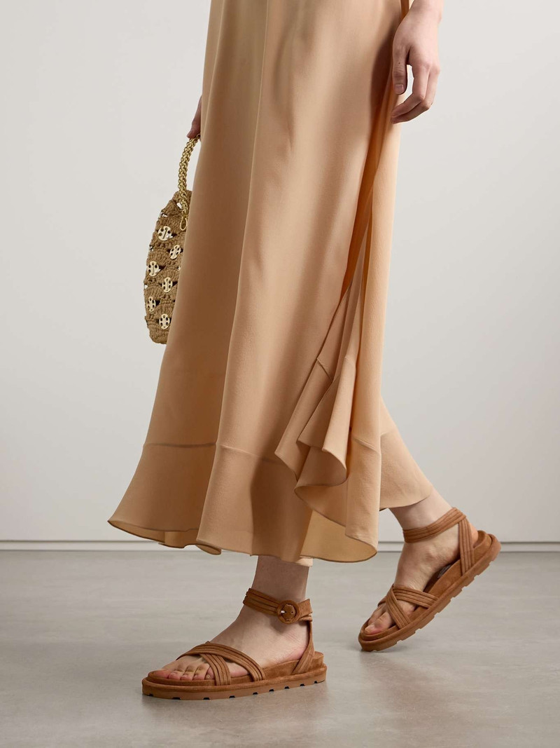 Gianvito Rossi Lianne suede sandals Tan outlook