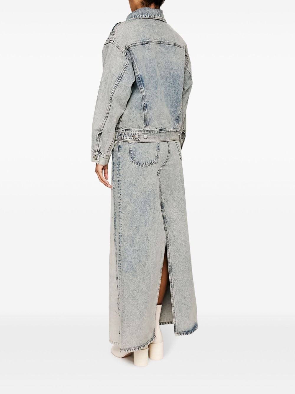 distressed-effect denim jacket - 5