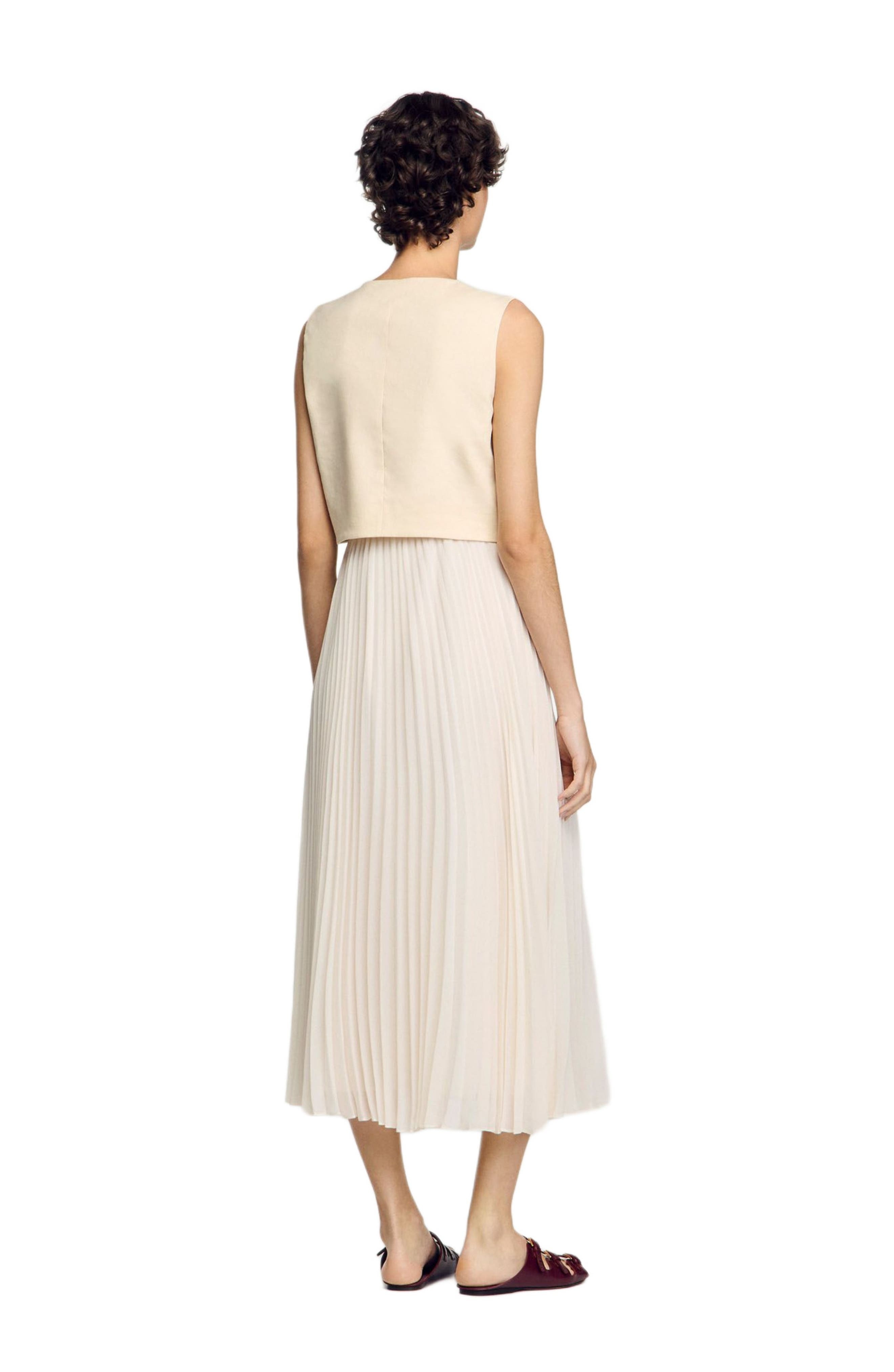 SANDRO Pleated maxi dress in Ecru at Nordstrom - 2