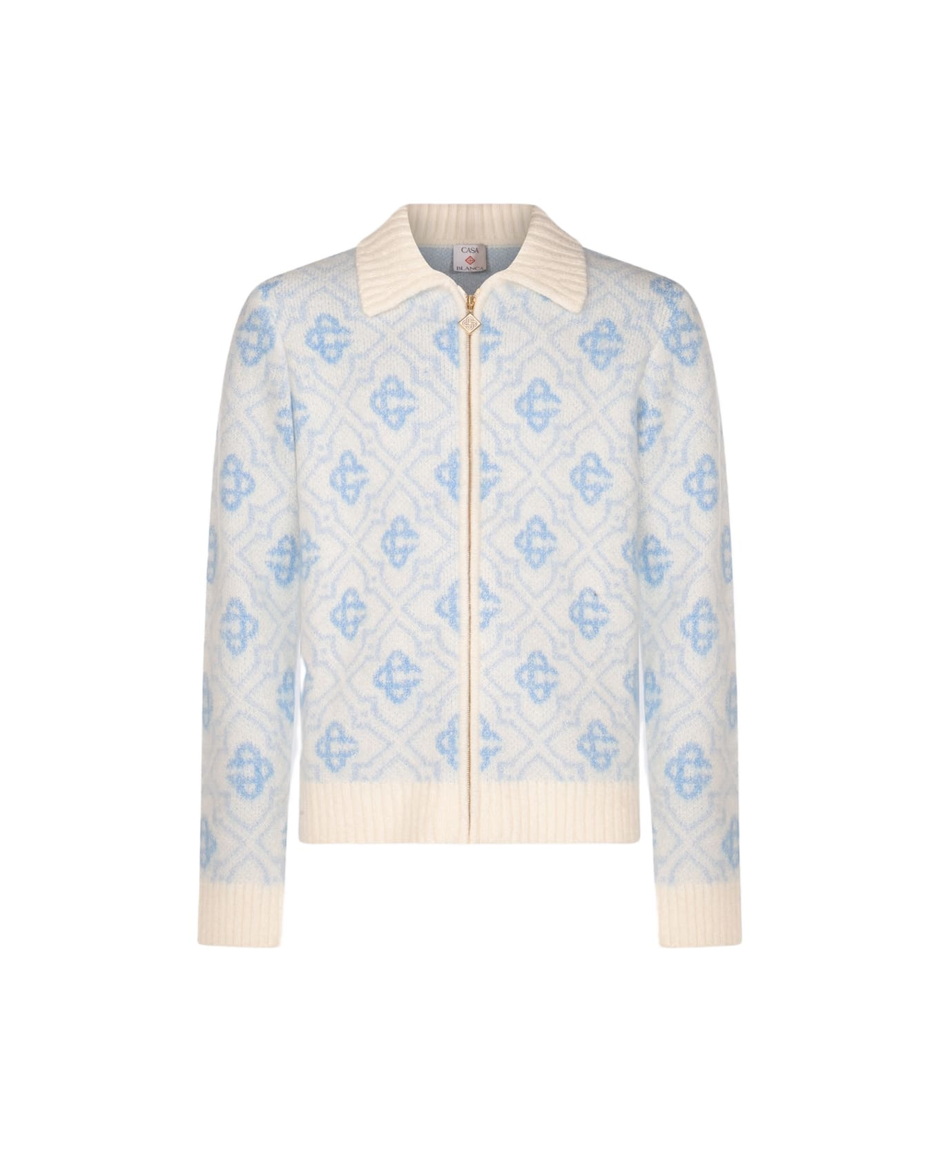 Light Blue Cotton Knitwear - 1