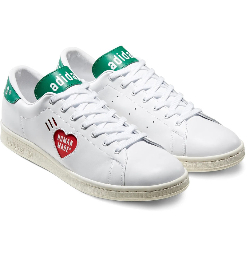 adidas + Human Made Stan Smith Logo-Print Leather Sneakers outlook