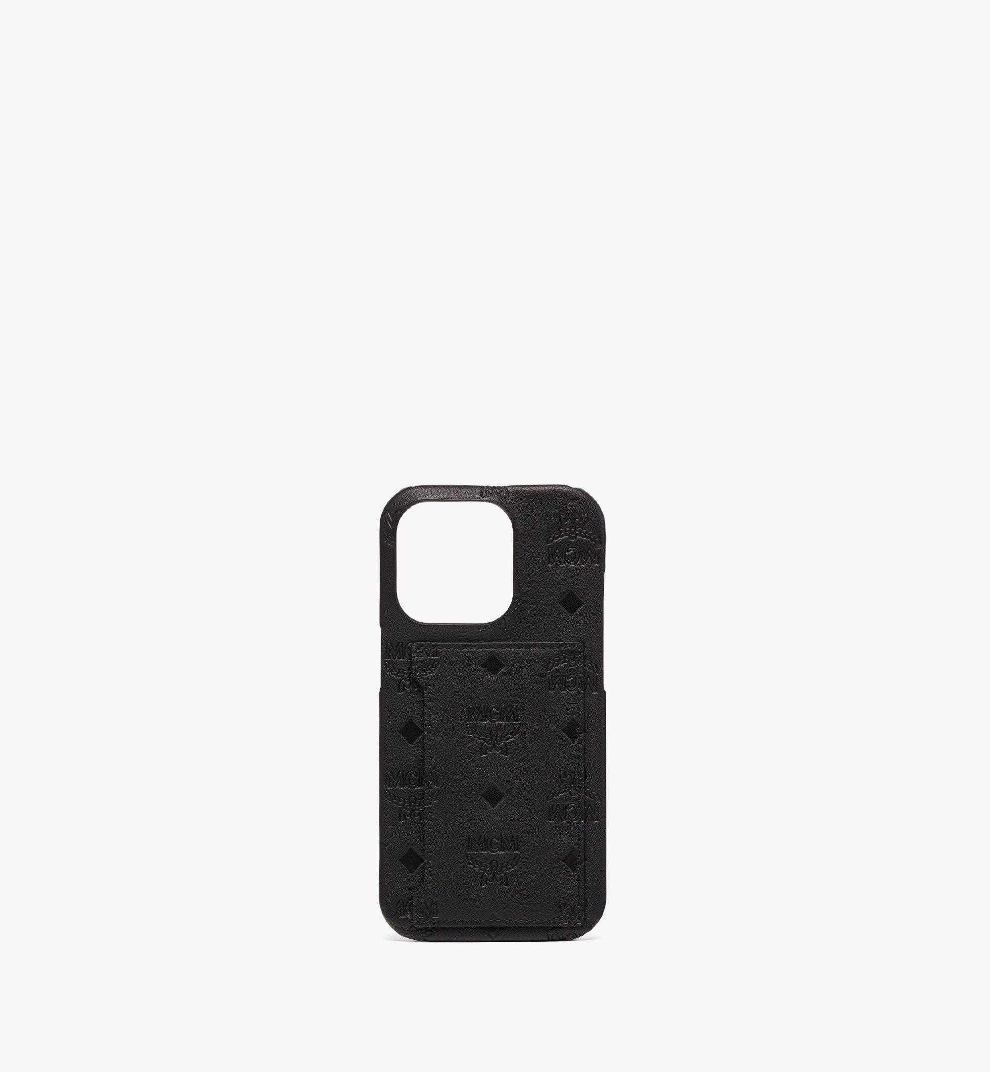 iPhone 14 Pro Case in Embossed Monogram Leather - 1