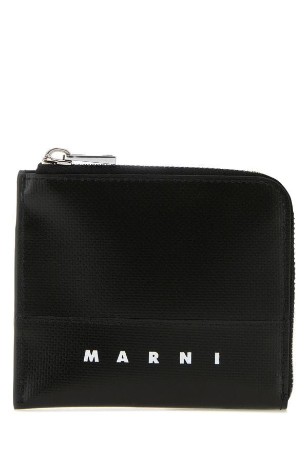 Black polyester wallet - 1