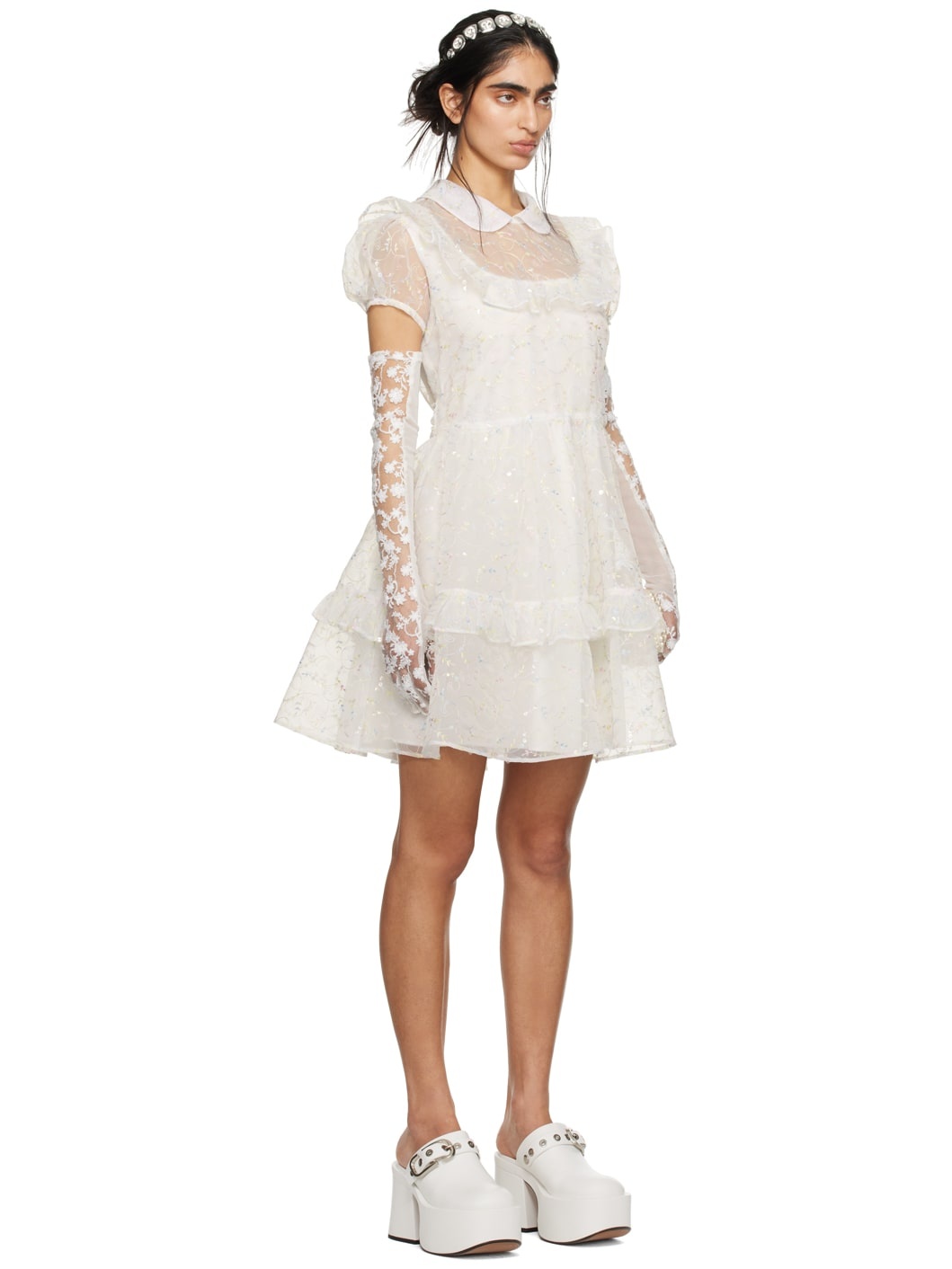SSENSE Exclusive White Ruffled Minidress - 2
