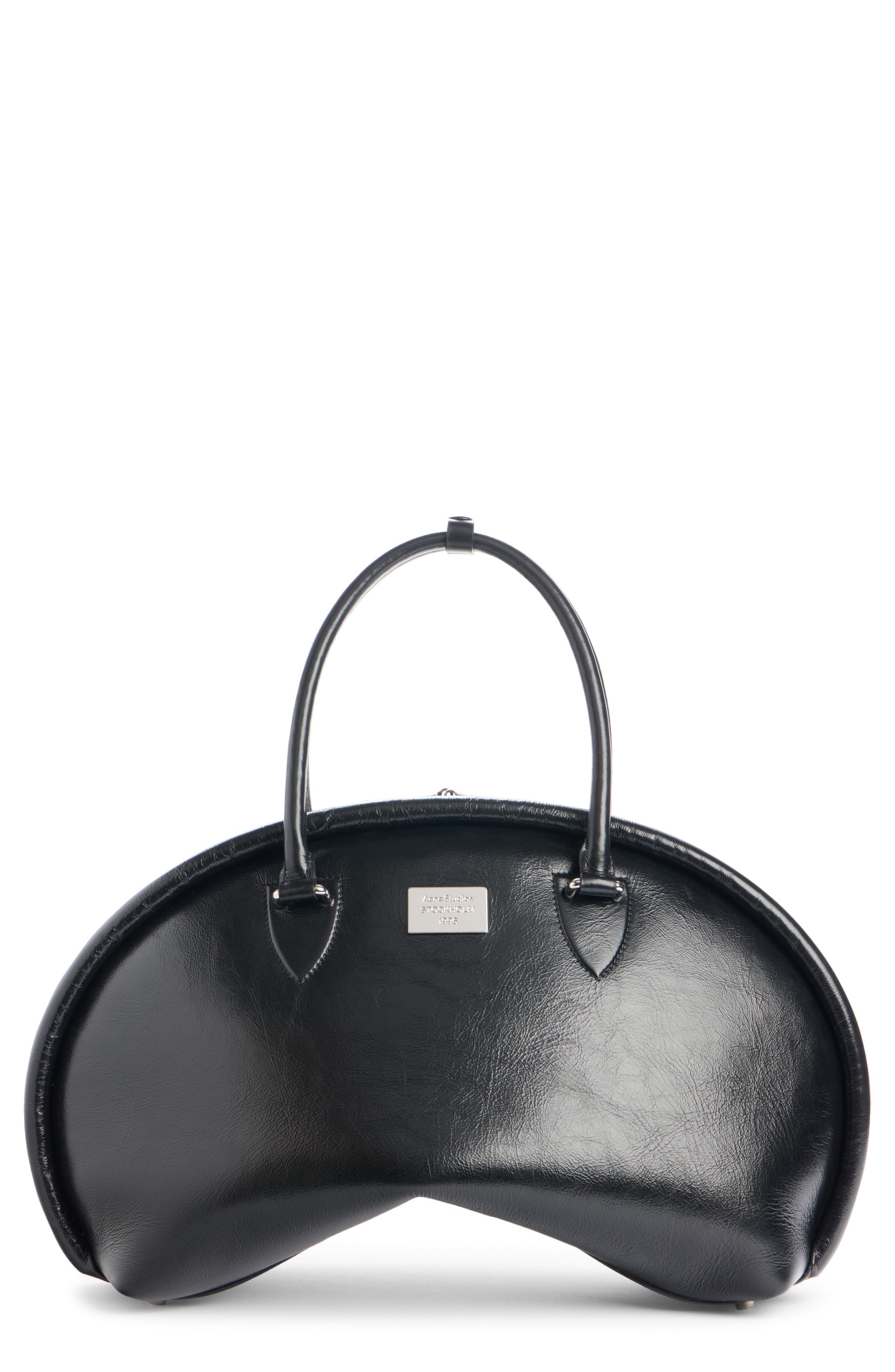 Acne Studios Bowlina Leather Top Handle Bag in Black at Nordstrom - 1
