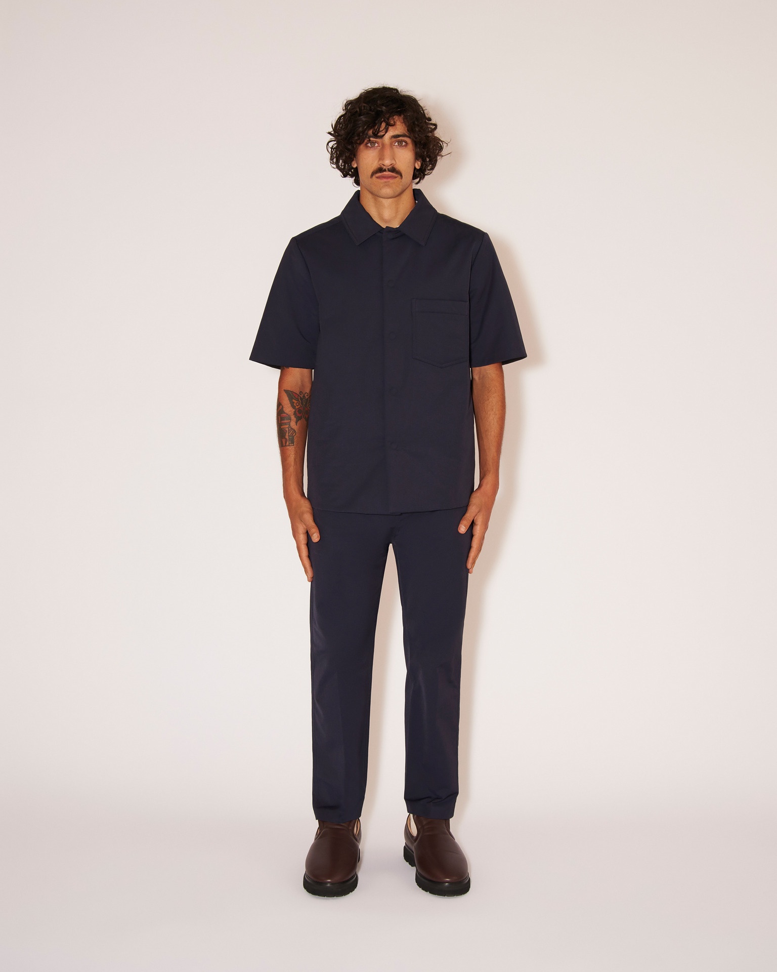 MEES - Tech-twill boxy fit shirt - Navy - 2