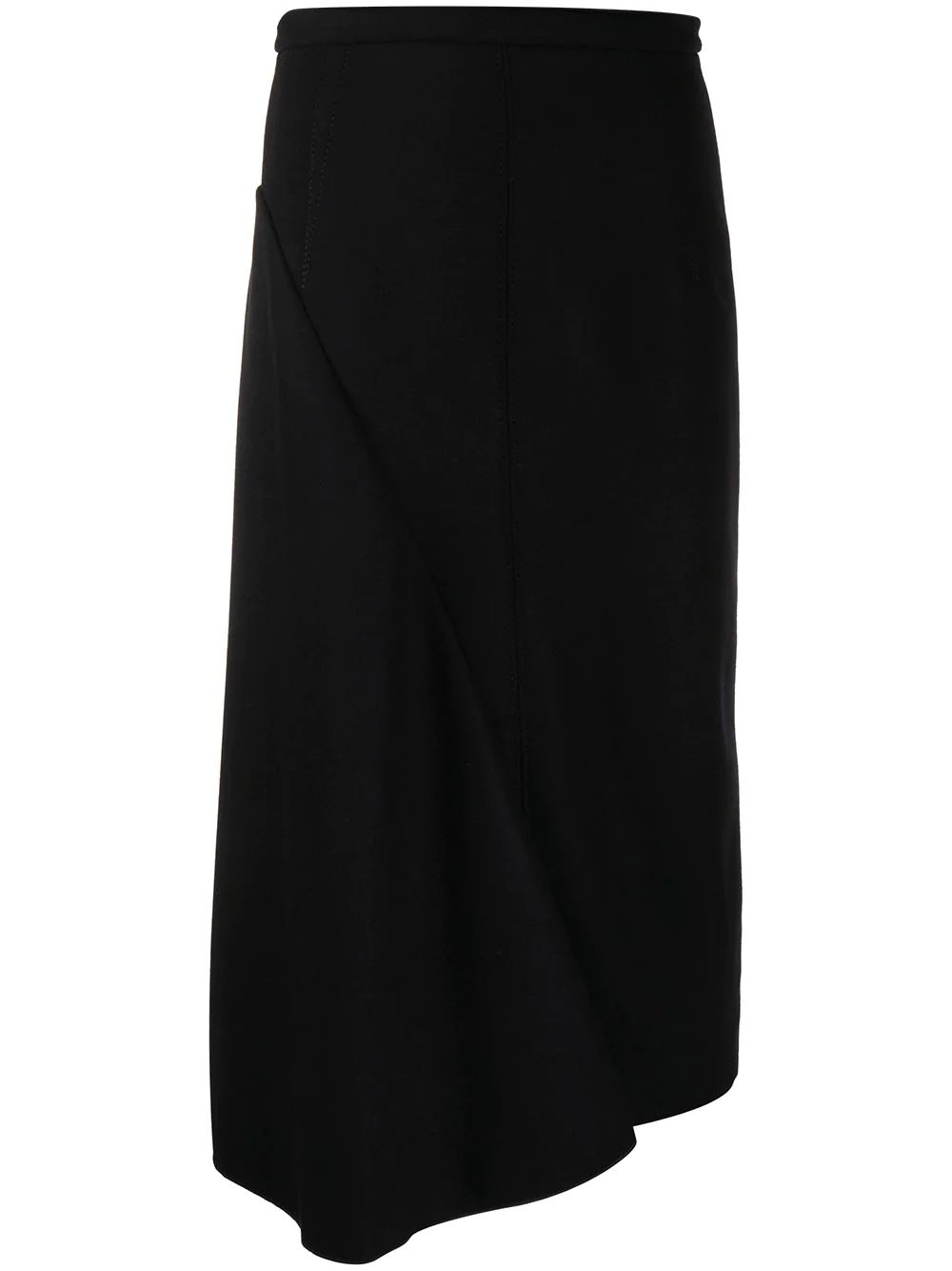 asymmetric draped midi skirt - 1