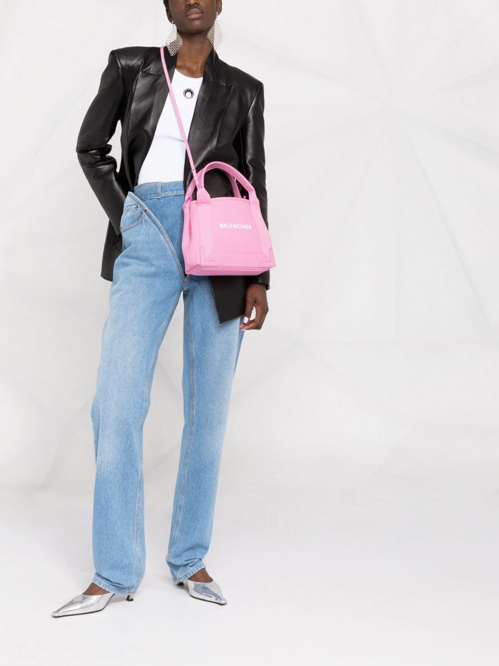 logo-print canvas tote - 2