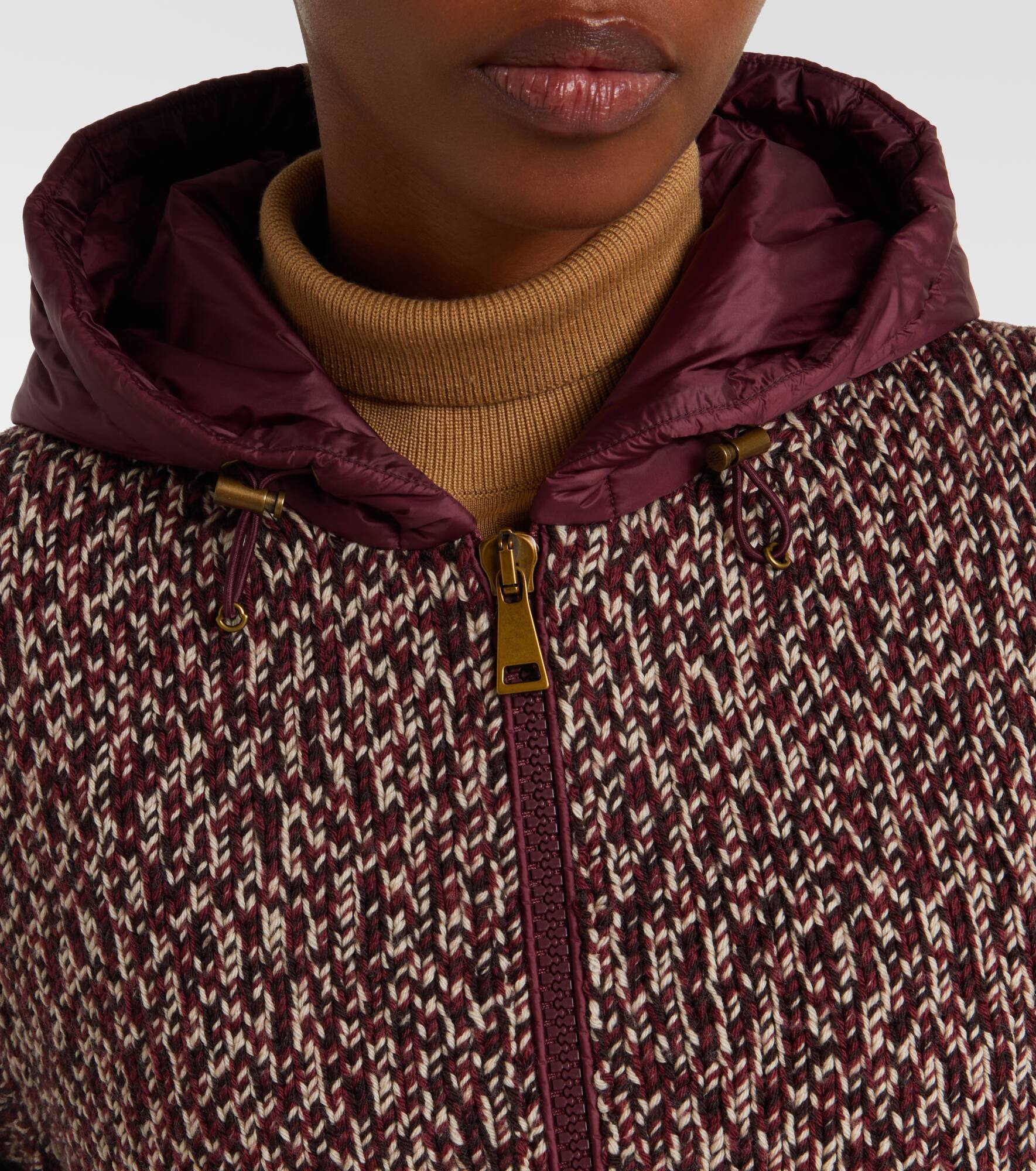 Marled-knit virgin wool jacket - 4